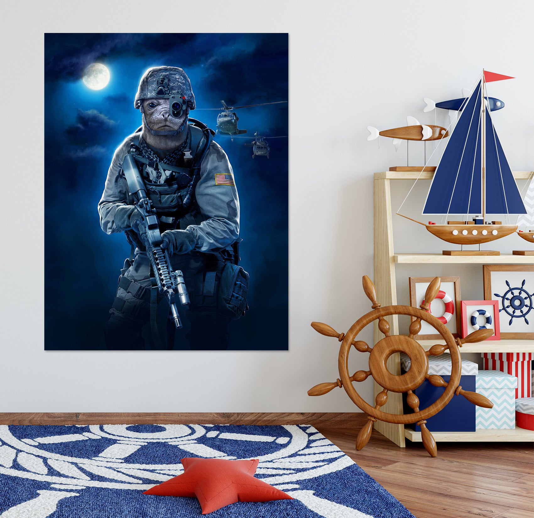 3D Dog Warrior 068 Vincent Hie Wall Sticker