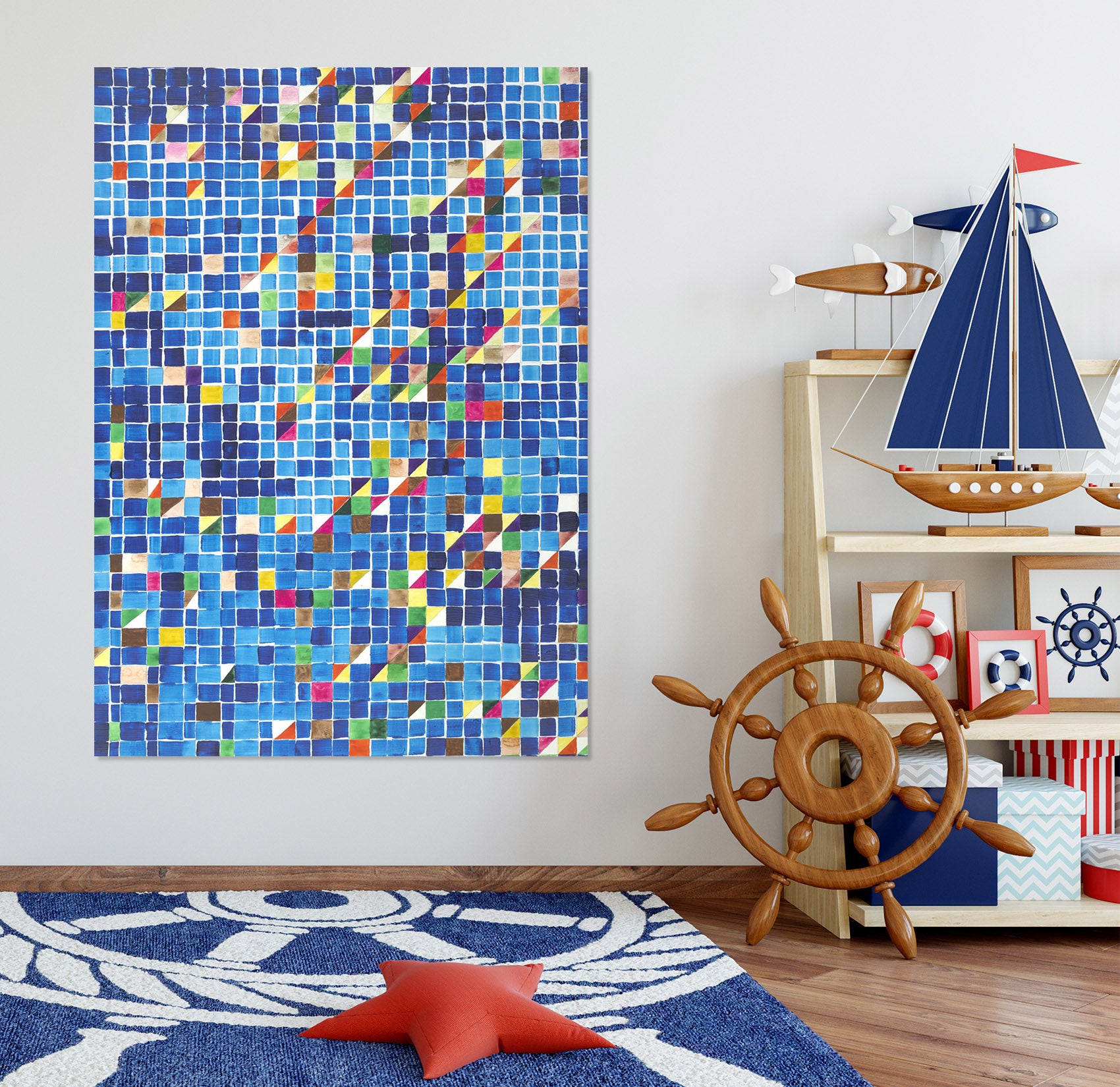 3D Simple Blue 297 Allan P. Friedlander Wall Sticker