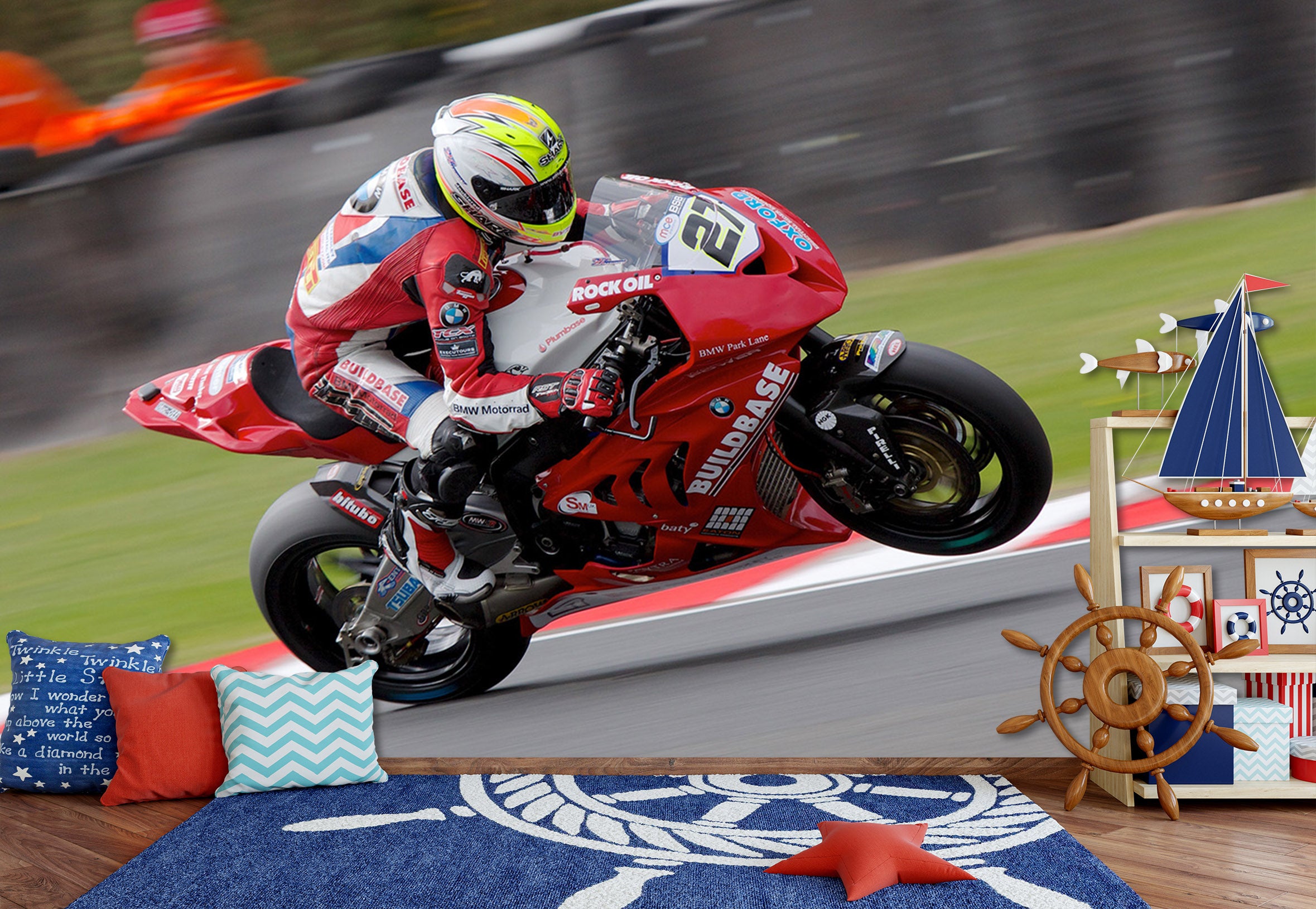 3D Superbike Racing 195 Vehicle Wall Murals