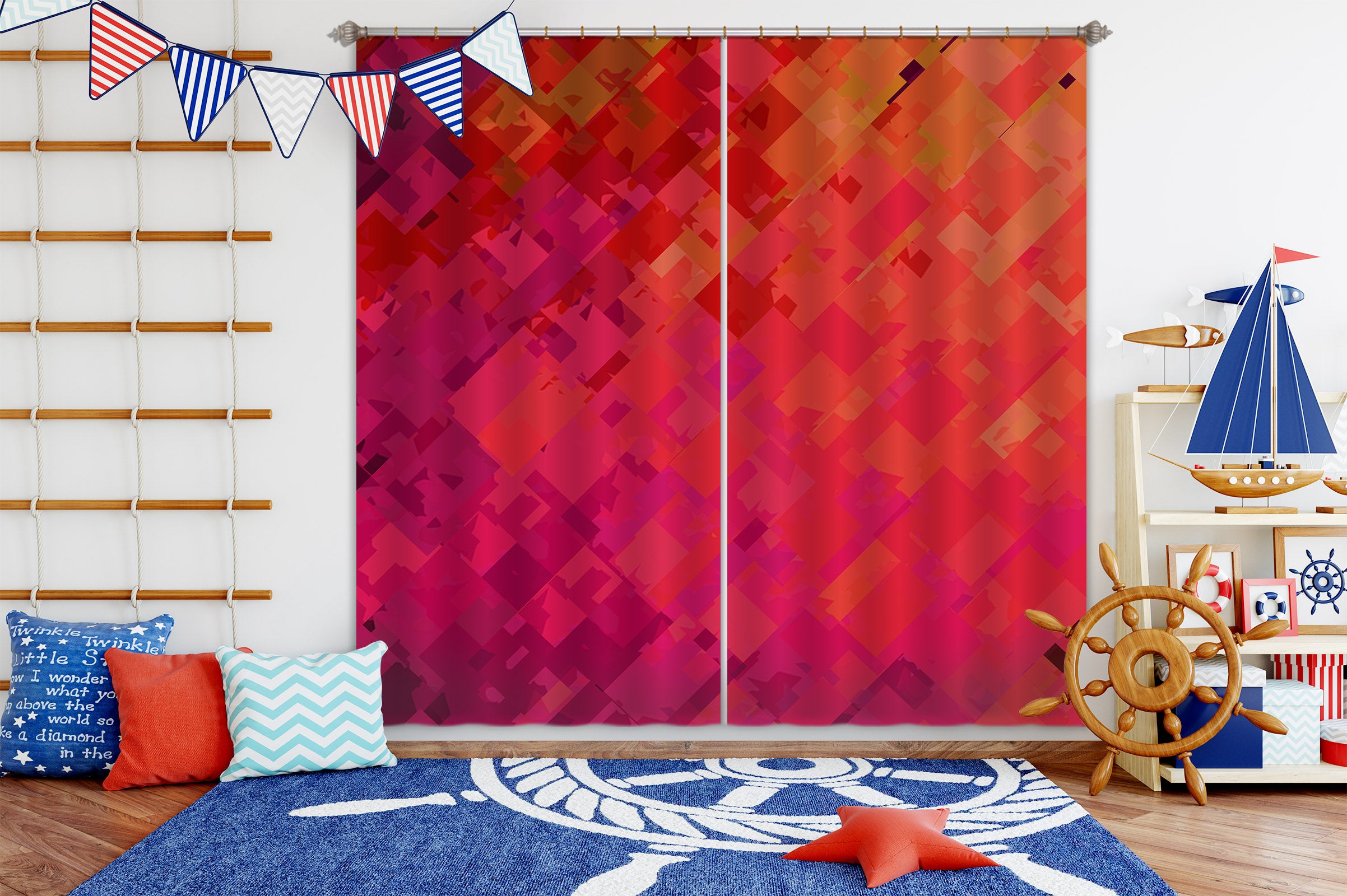 3D Orange Graffiti 036 Shandra Smith Curtain Curtains Drapes