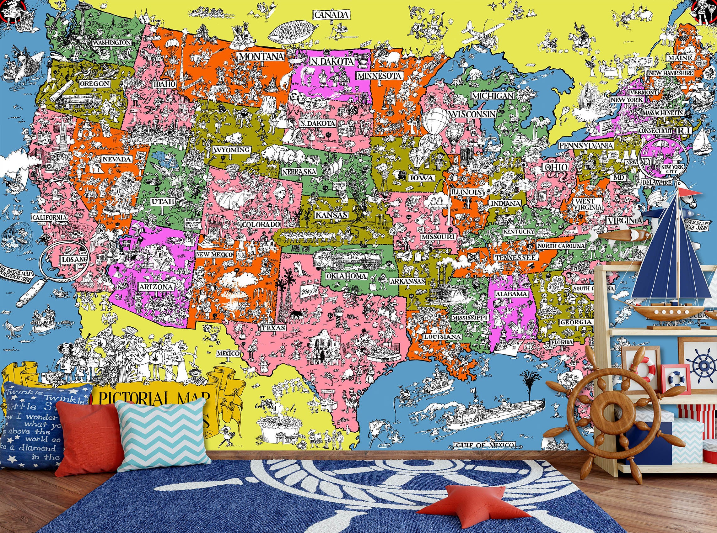 3D Color Graffiti 2006 World Map Wall Murals