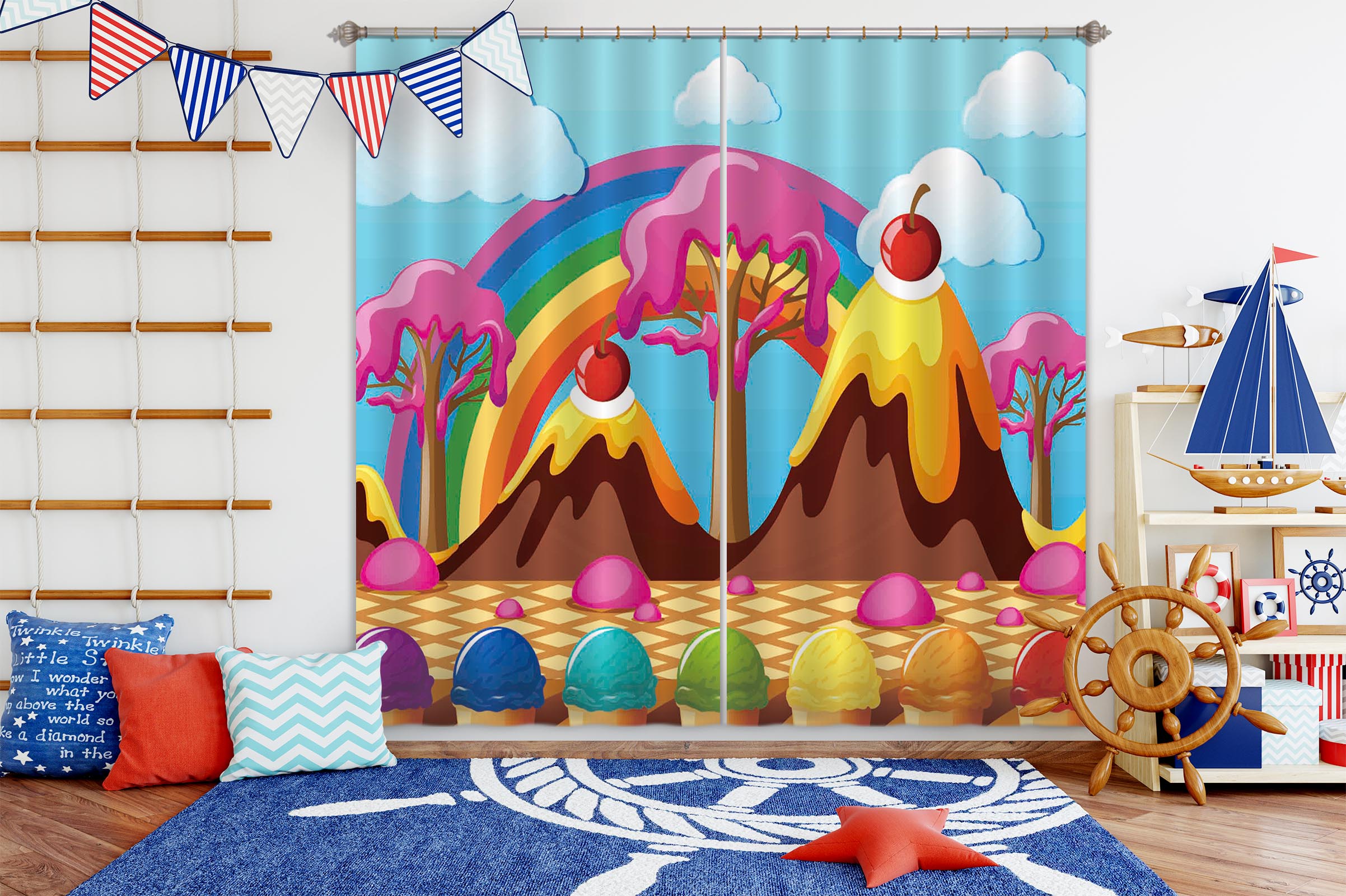 3D Cake House 779 Curtains Drapes