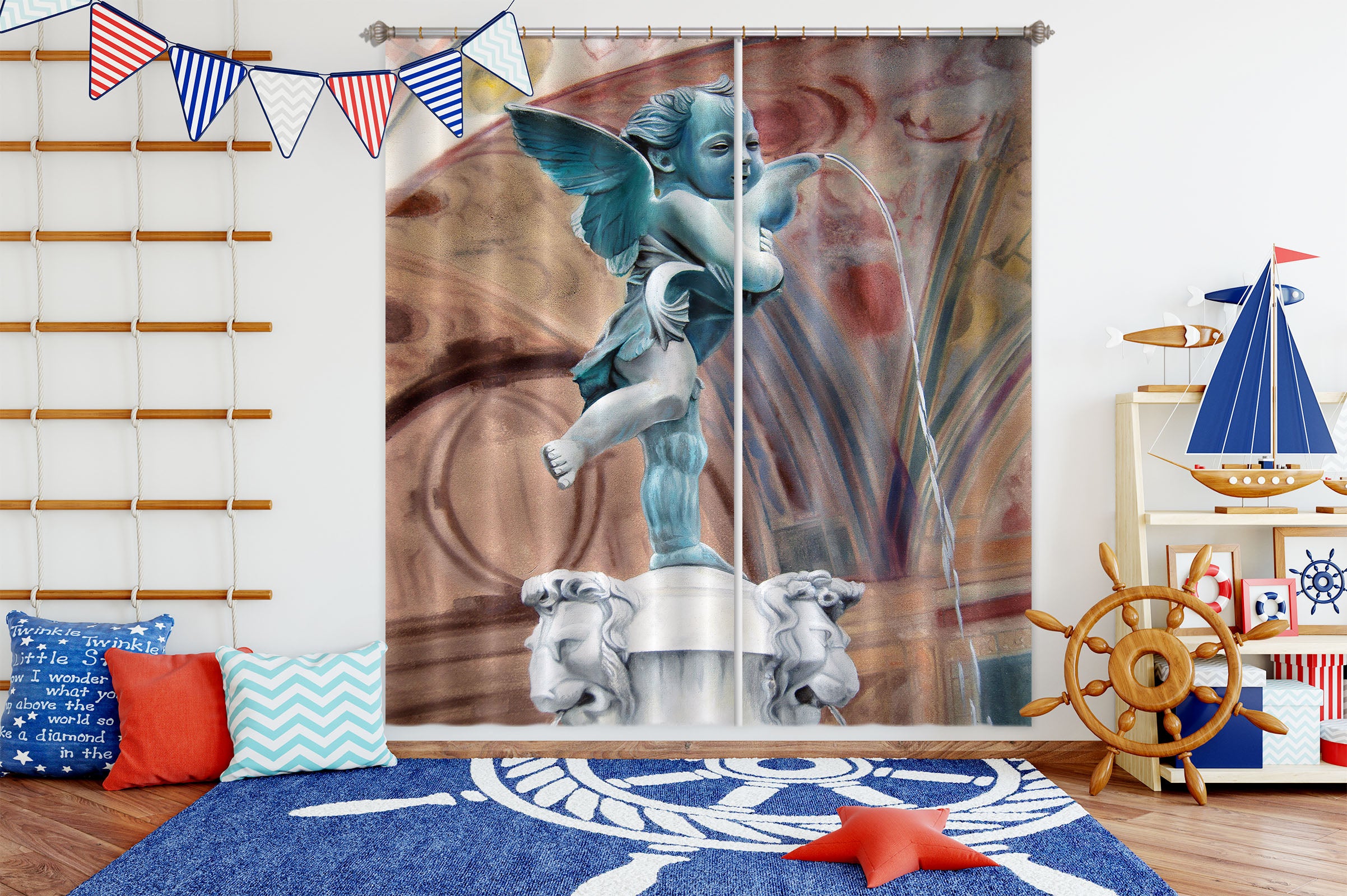 3D Angel Statue 11011 Matthew Holden Bates Curtain Curtains Drapes