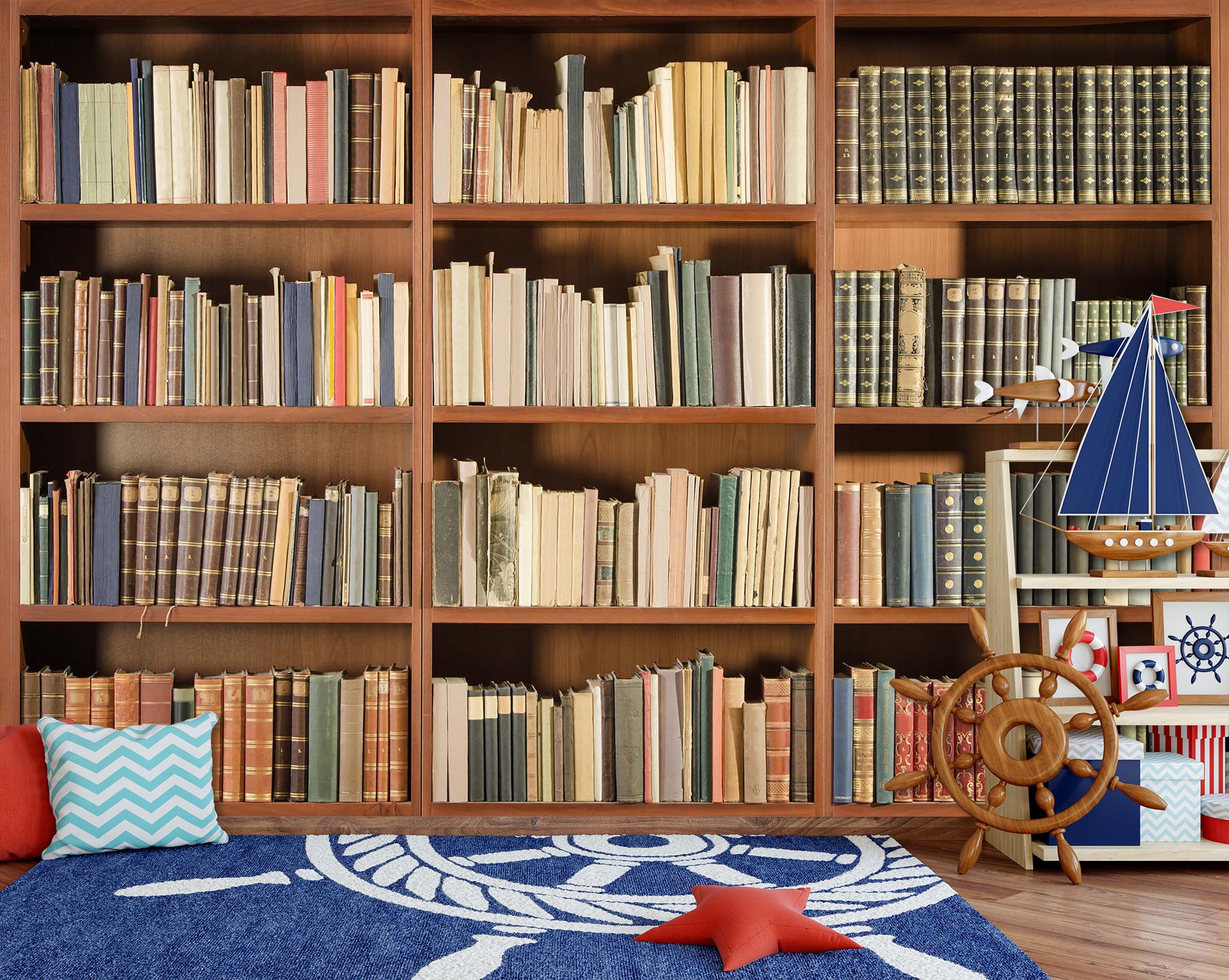 3D Collection Bookshelf 039 Wall Murals