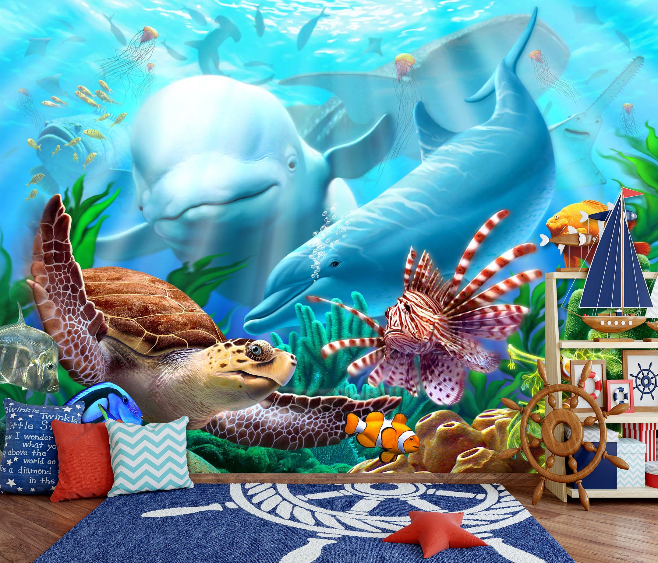 3D Seavilians 112 Jerry LoFaro Wall Mural Wall Murals