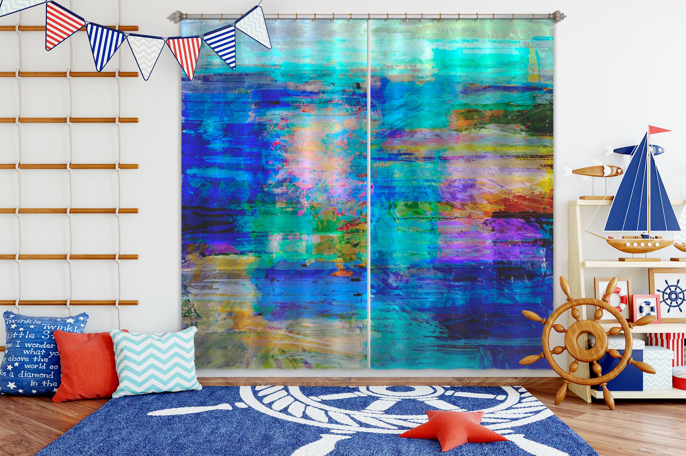 3D Tranquil Sea 209 Michael Tienhaara Curtain Curtains Drapes