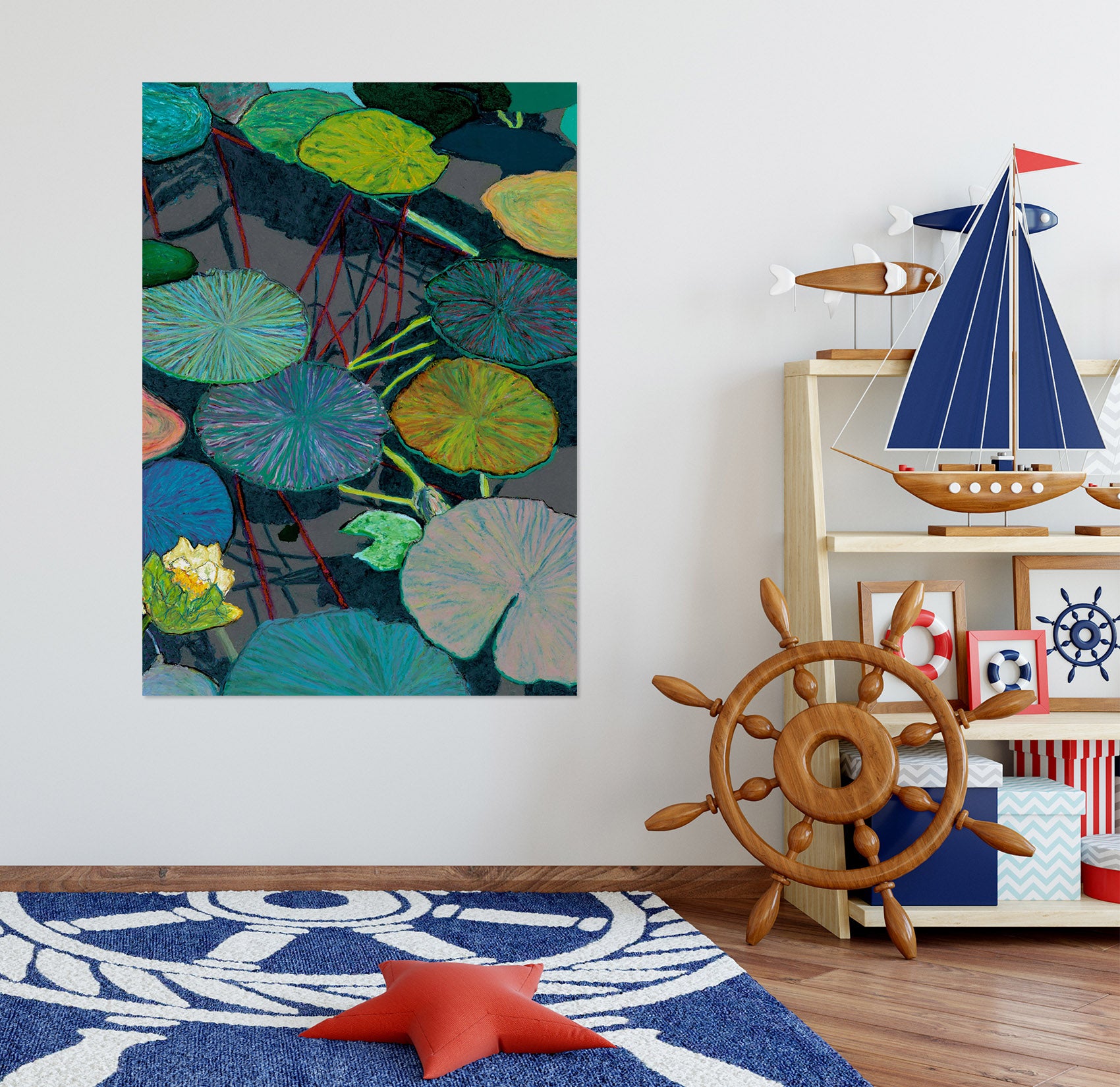 3D Lotus Leaf 279 Allan P. Friedlander Wall Sticker