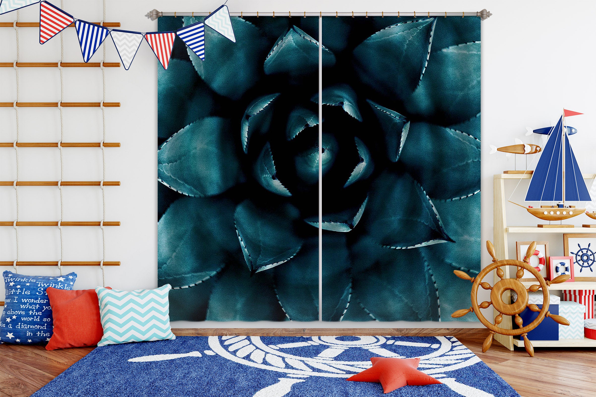 3D Green Flesh 042 Boris Draschoff Curtain Curtains Drapes