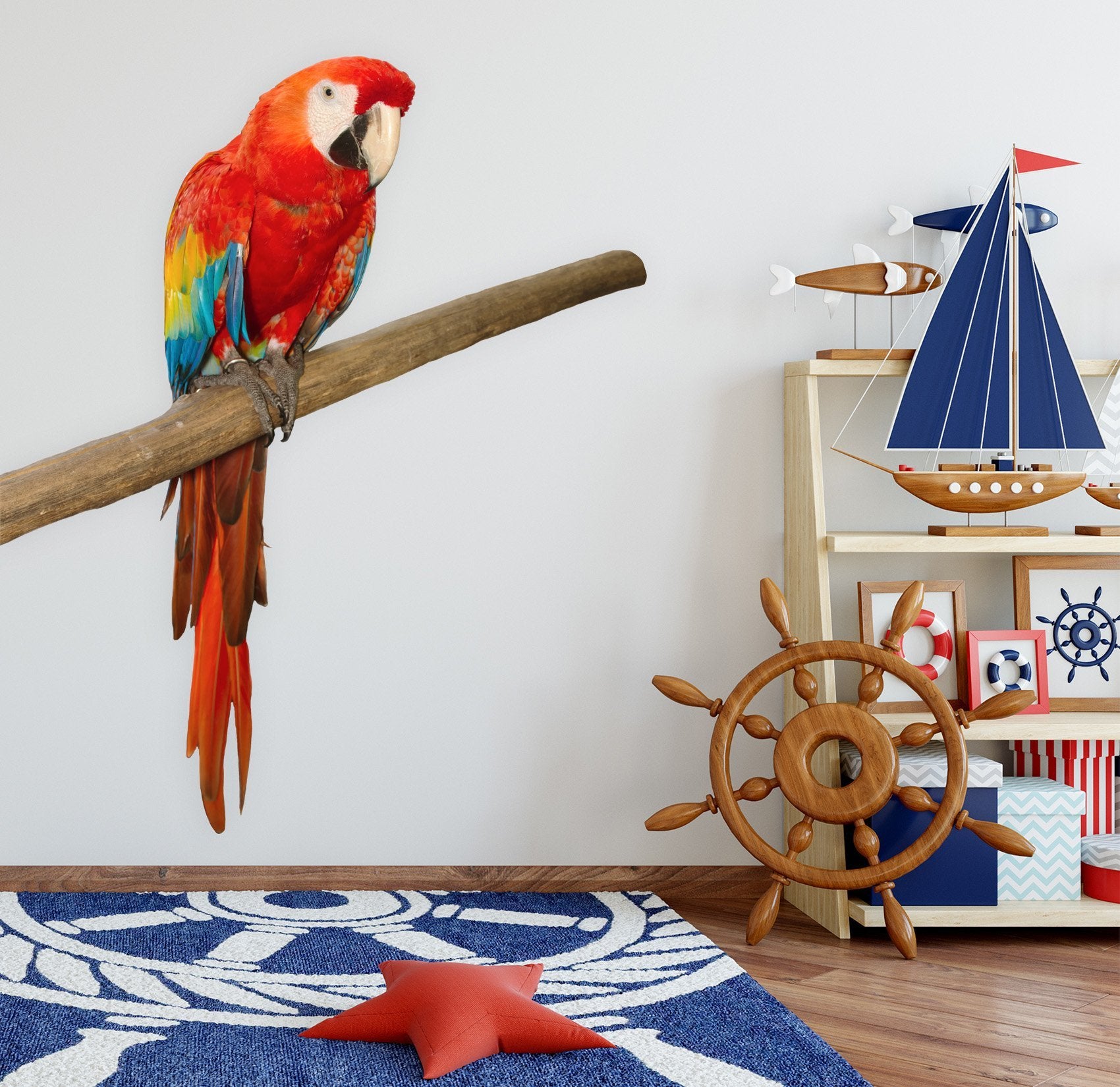 3D Parrot Looking Sideways 193 Animals Wall Stickers Wallpaper AJ Wallpaper