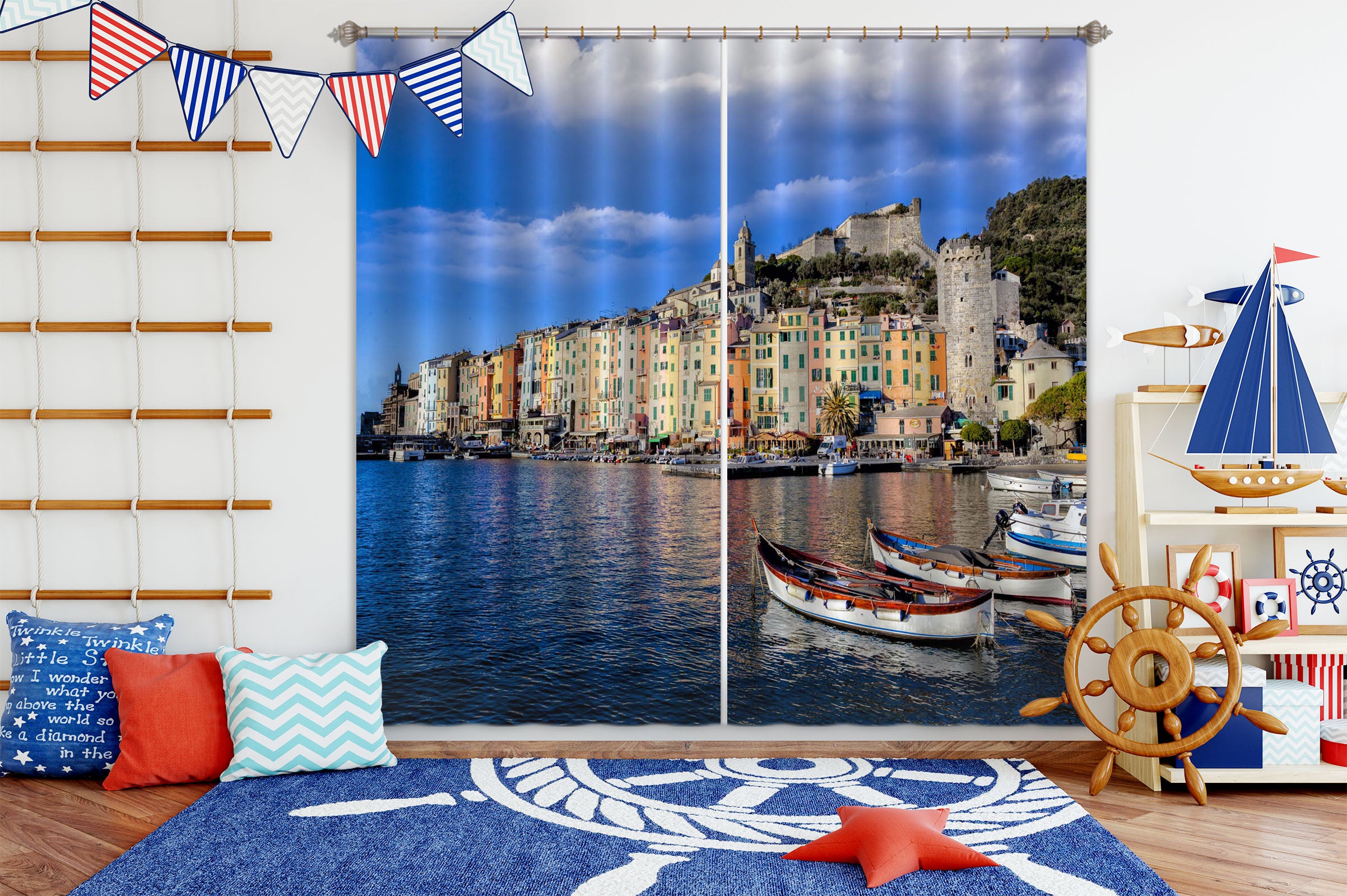 3D Water City 161 Marco Carmassi Curtain Curtains Drapes