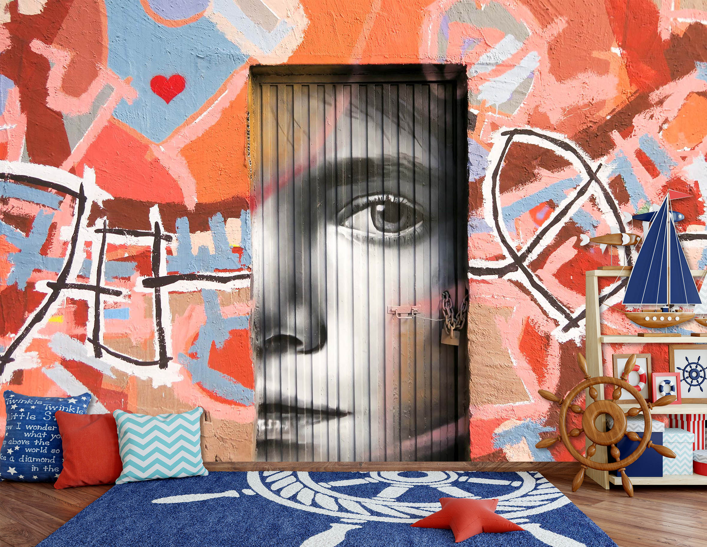 3D Oil Paint Girl 82 Wall Murals