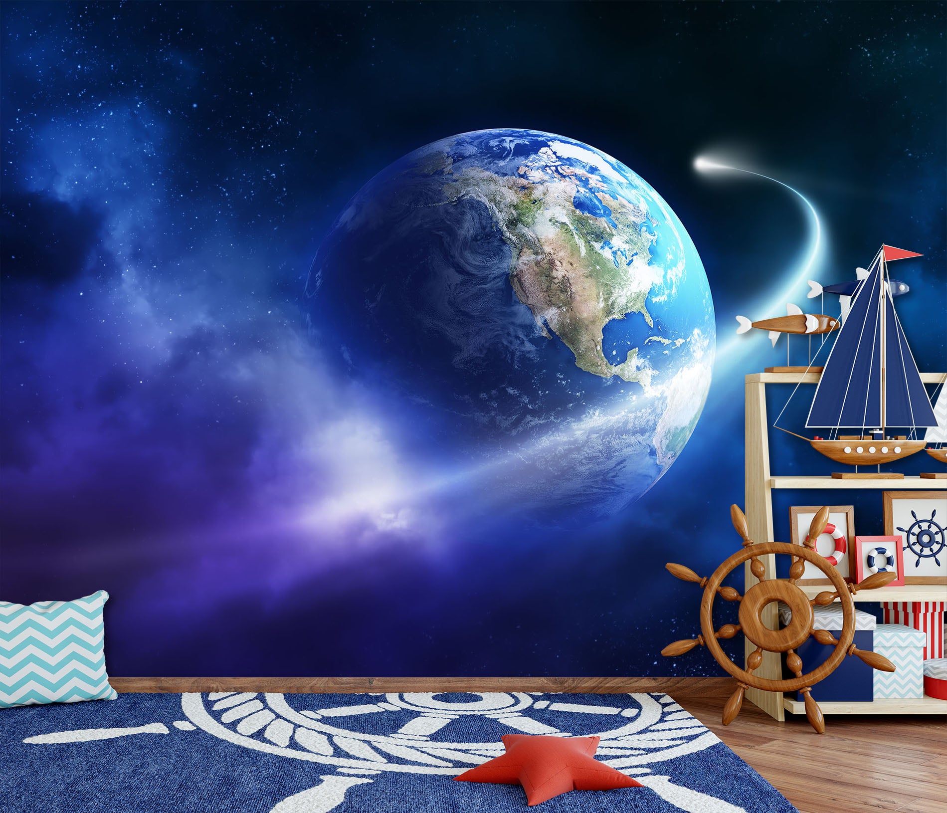 3D Galaxy Earth 024 Wall Murals