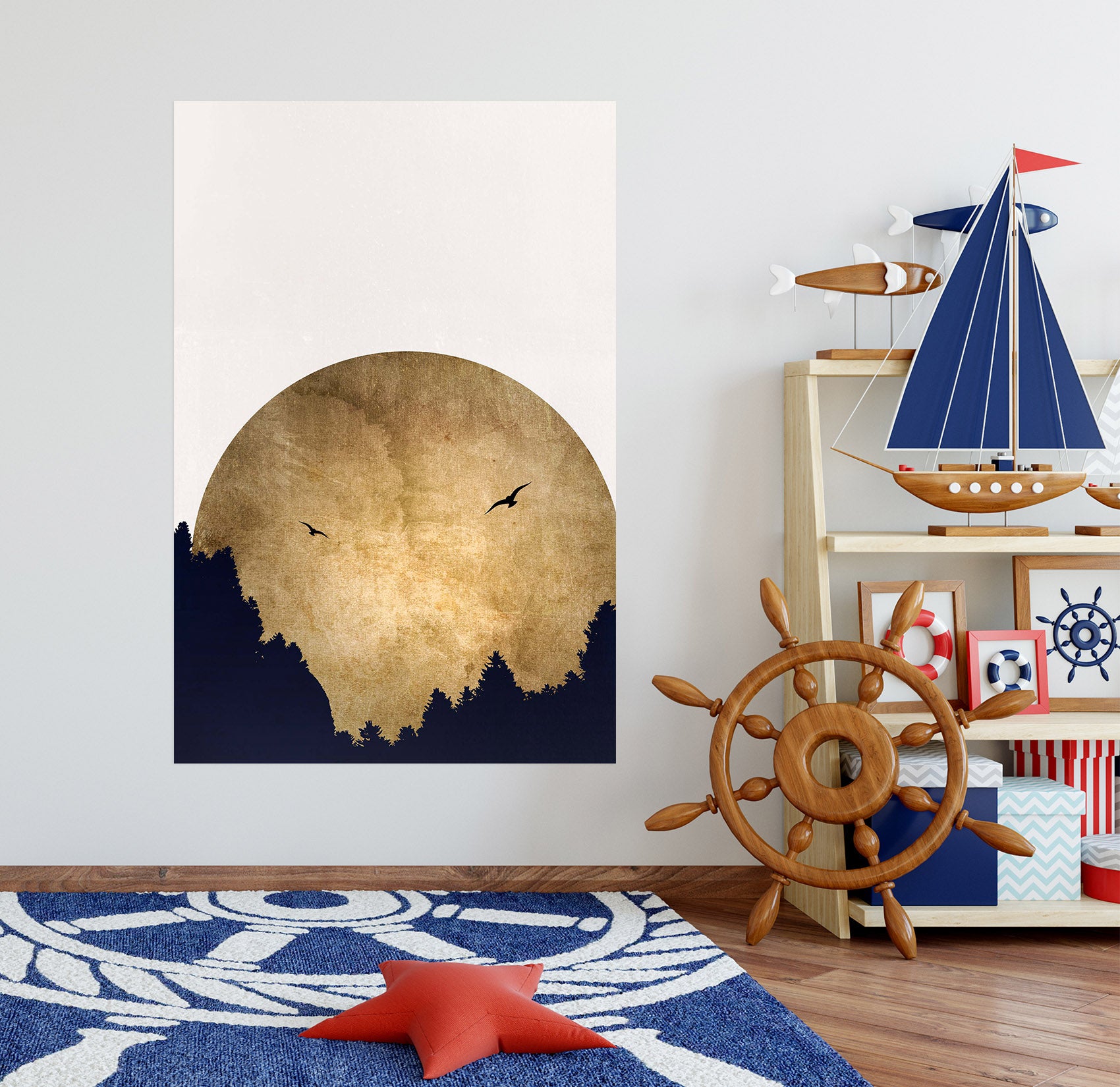 3D Moon Forest 234 Boris Draschoff Wall Sticker