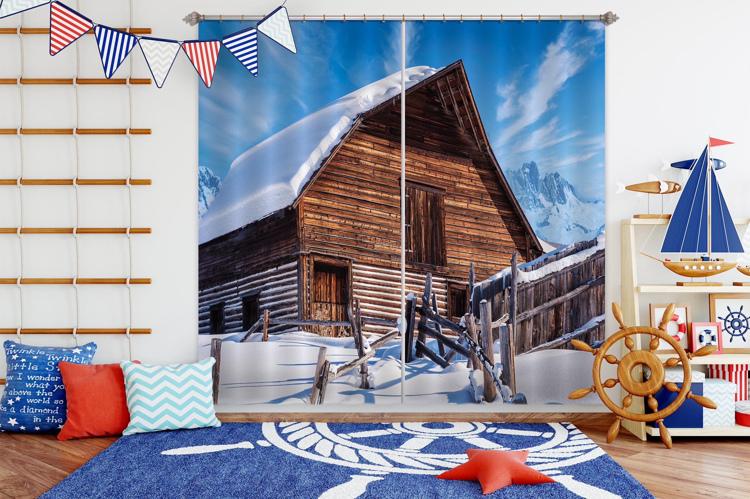 3D Snow White House 5366 Beth Sheridan Curtain Curtains Drapes