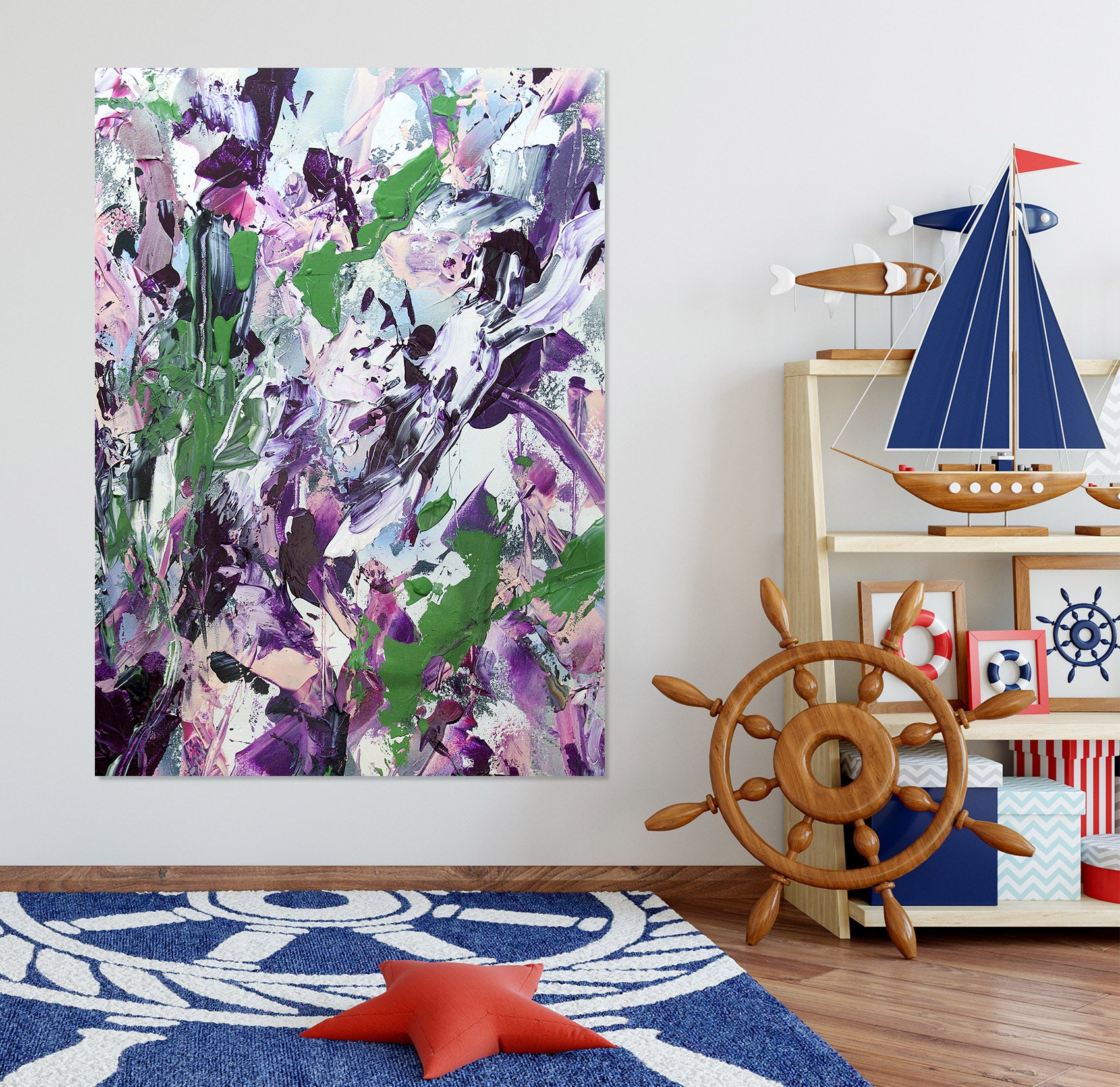 3D Purple Flowers 291 Allan P. Friedlander Wall Sticker