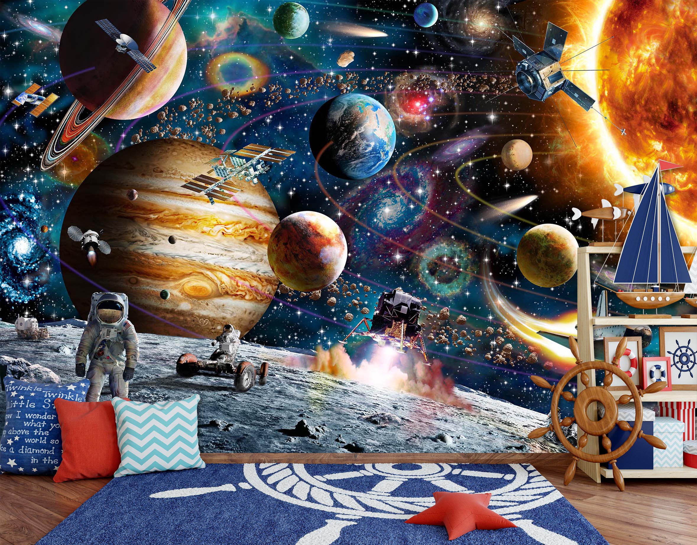 3D Color Planet 1404 Adrian Chesterman Wall Mural Wall Murals