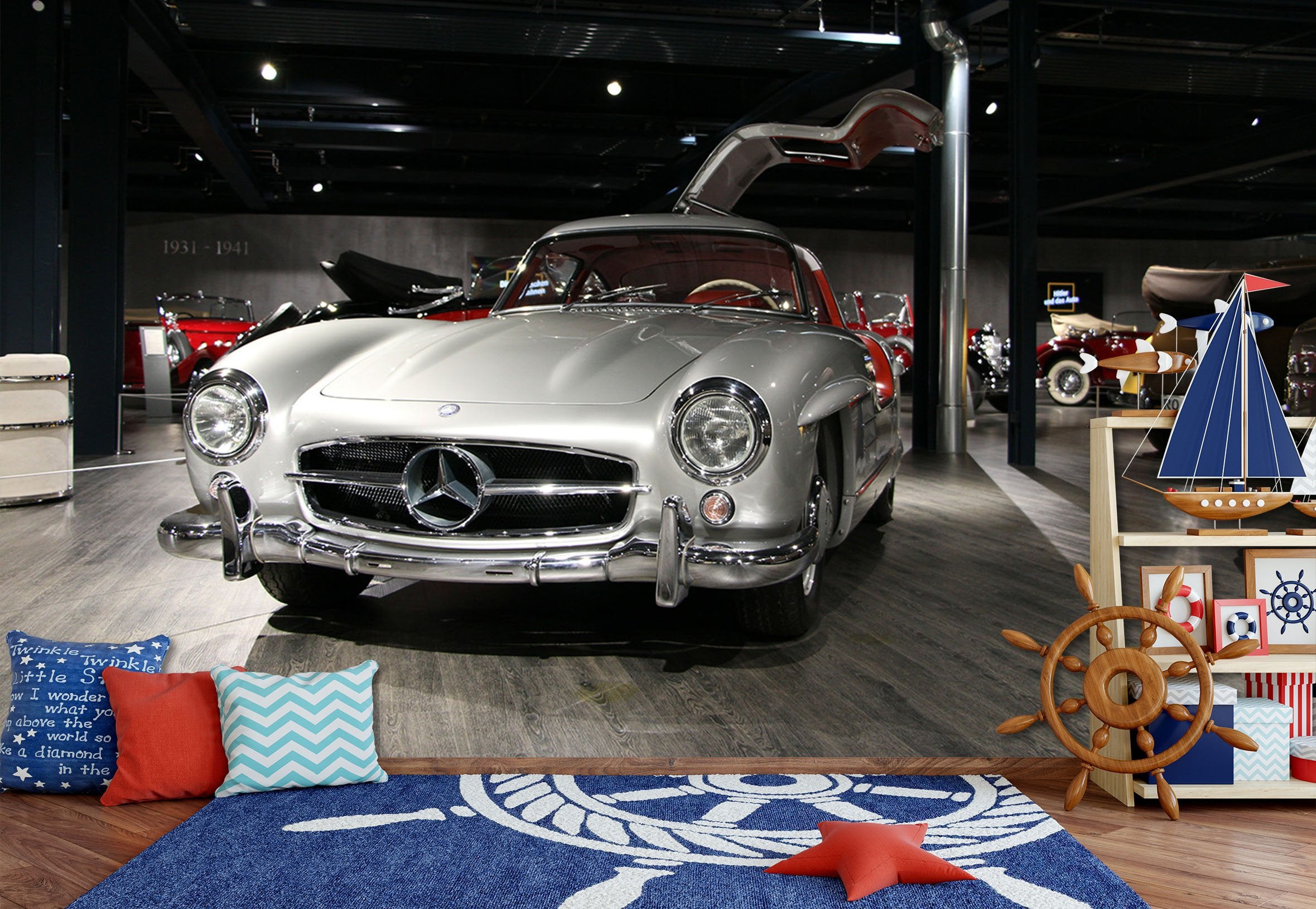 3D Mercedes 997 Vehicle Wall Murals Wallpaper AJ Wallpaper 2