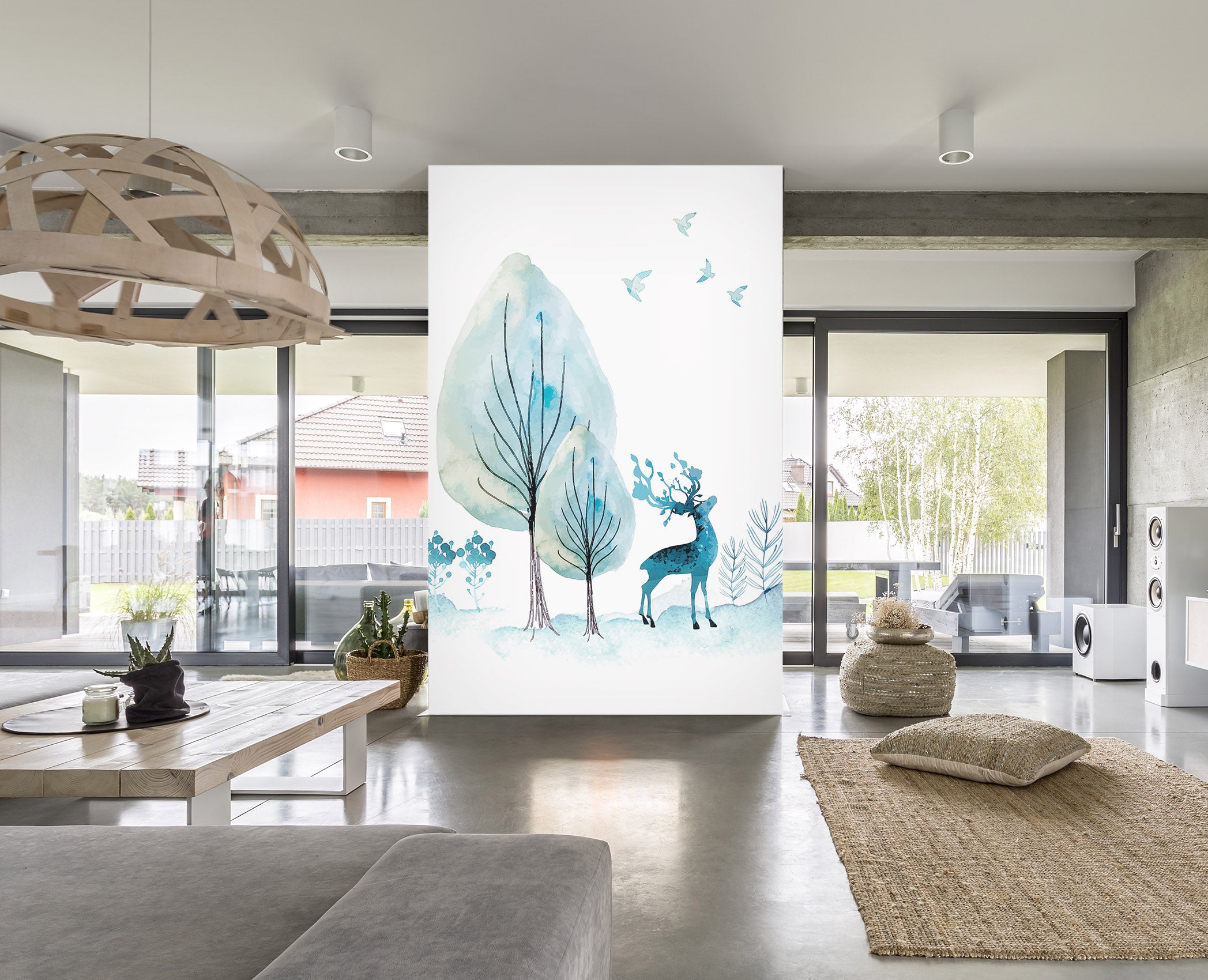 3D Forest Fawn 047 Wall Murals