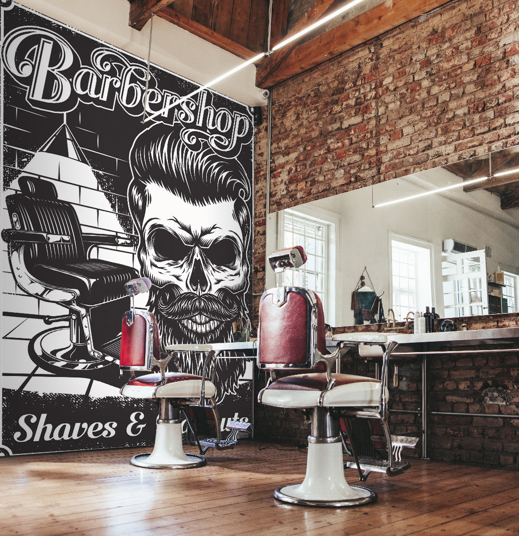 3D Cool Man 860 Barber Shop Wall Murals