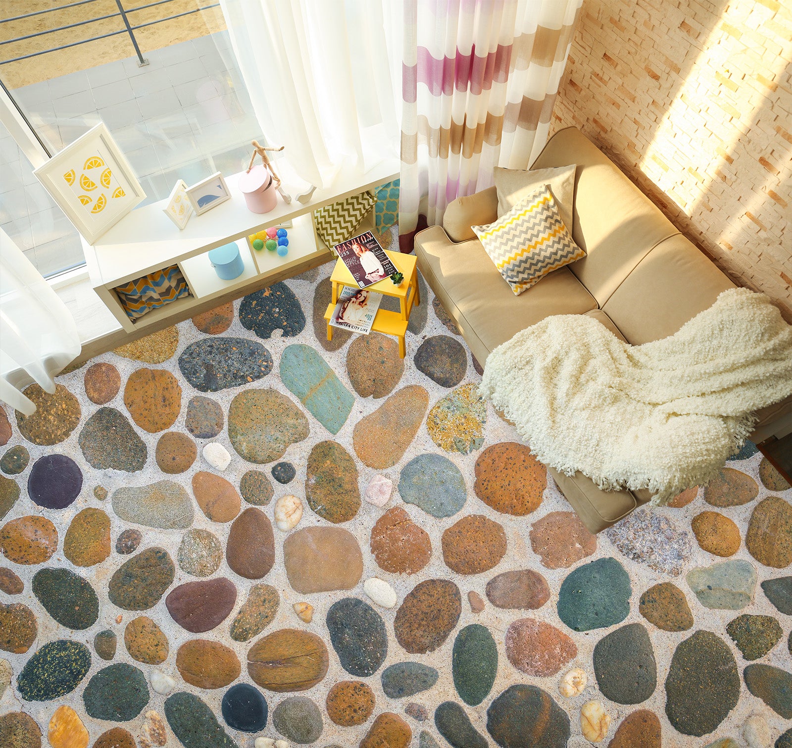 3D Fun Colored Stones 060 Floor Mural Wallpaper Murals Rug & Mat Print Epoxy waterproof bath floor