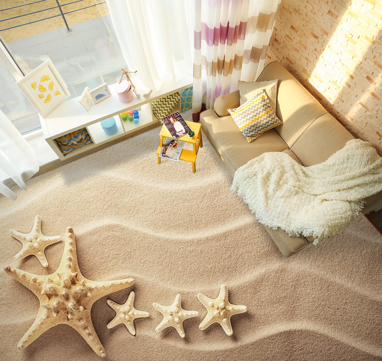 3D Love Starfish 658 Floor Mural Wallpaper Murals Rug & Mat Print Epoxy waterproof bath floor