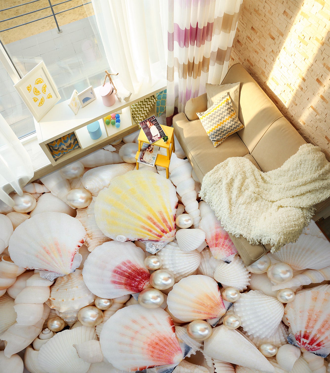 3D Pastel-colored Shells 451 Floor Mural Wallpaper Murals Rug & Mat Print Epoxy waterproof bath floor