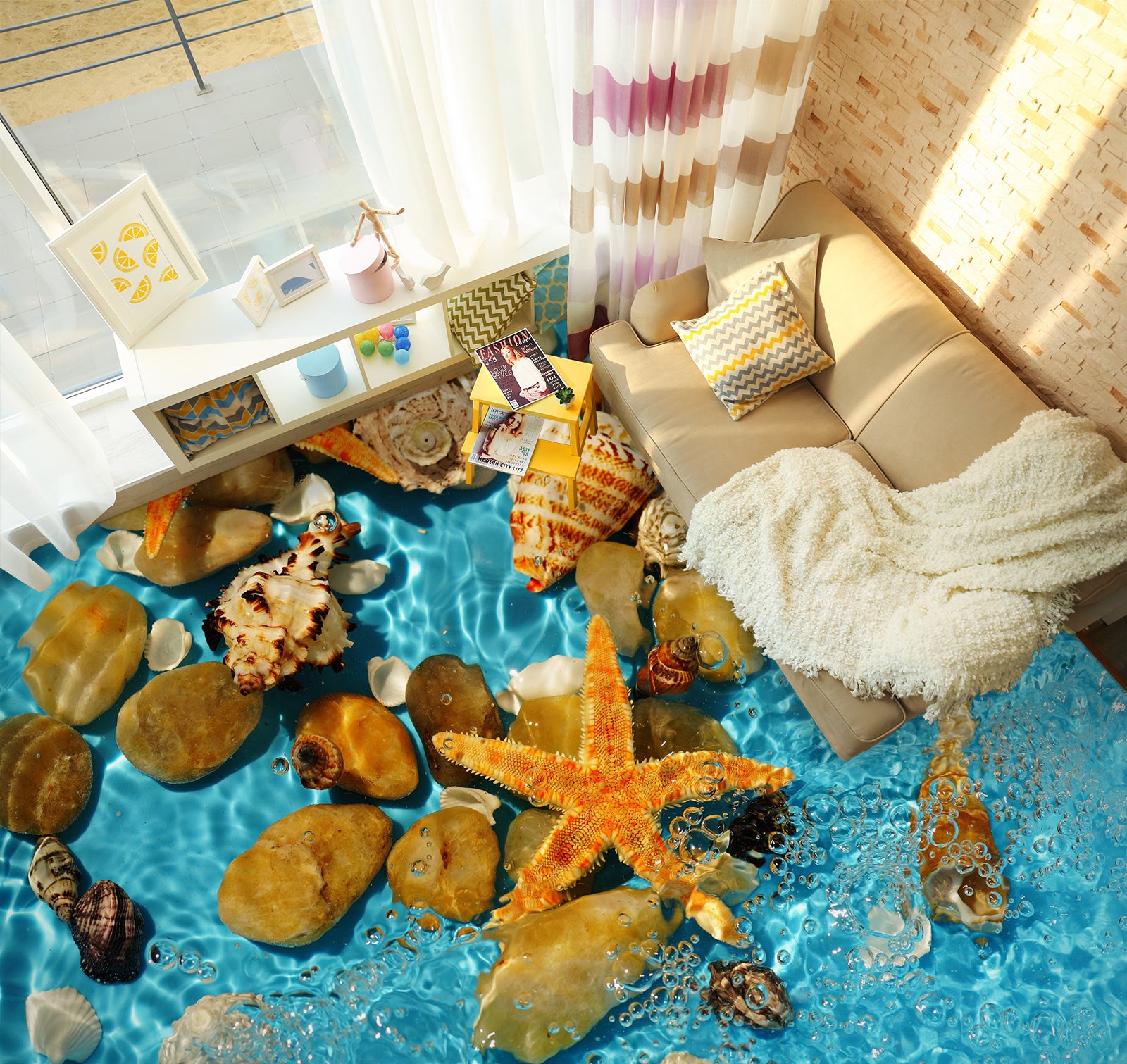 3D Cute Starfish 662 Floor Mural Wallpaper Murals Rug & Mat Print Epoxy waterproof bath floor