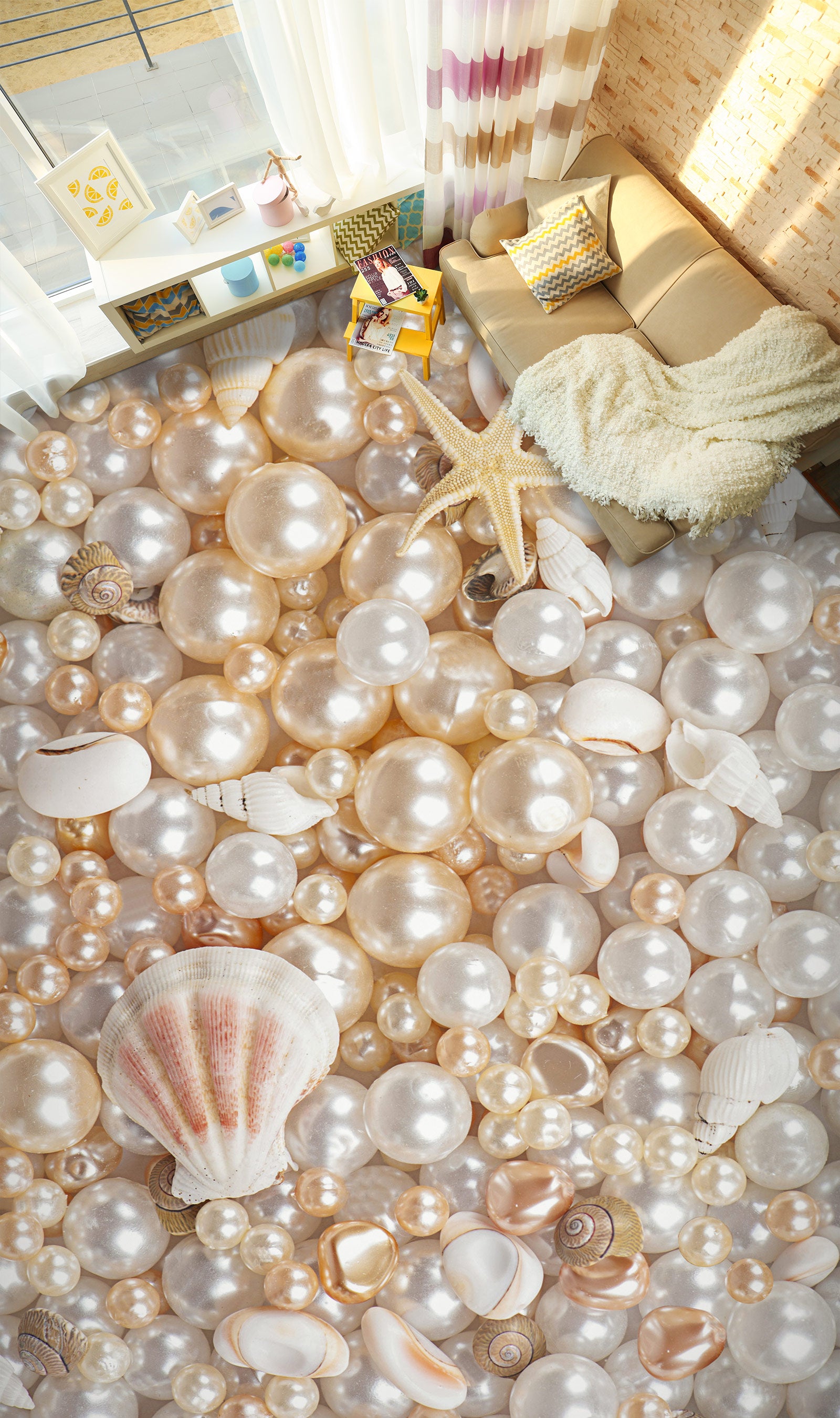 3D Expensive Pearls 1405 Floor Mural Wallpaper Murals Self-Adhesive Removable Print Epoxy