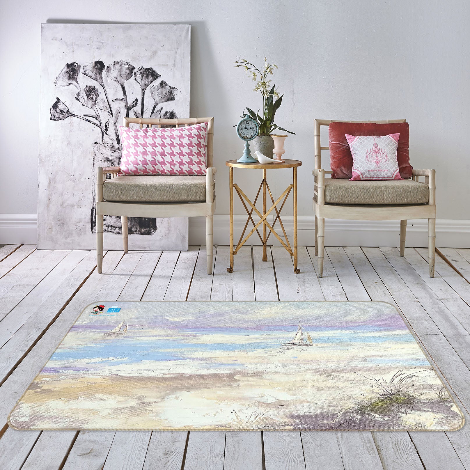 3D Sky Cloud Sea 3834 Skromova Marina Rug Non Slip Rug Mat