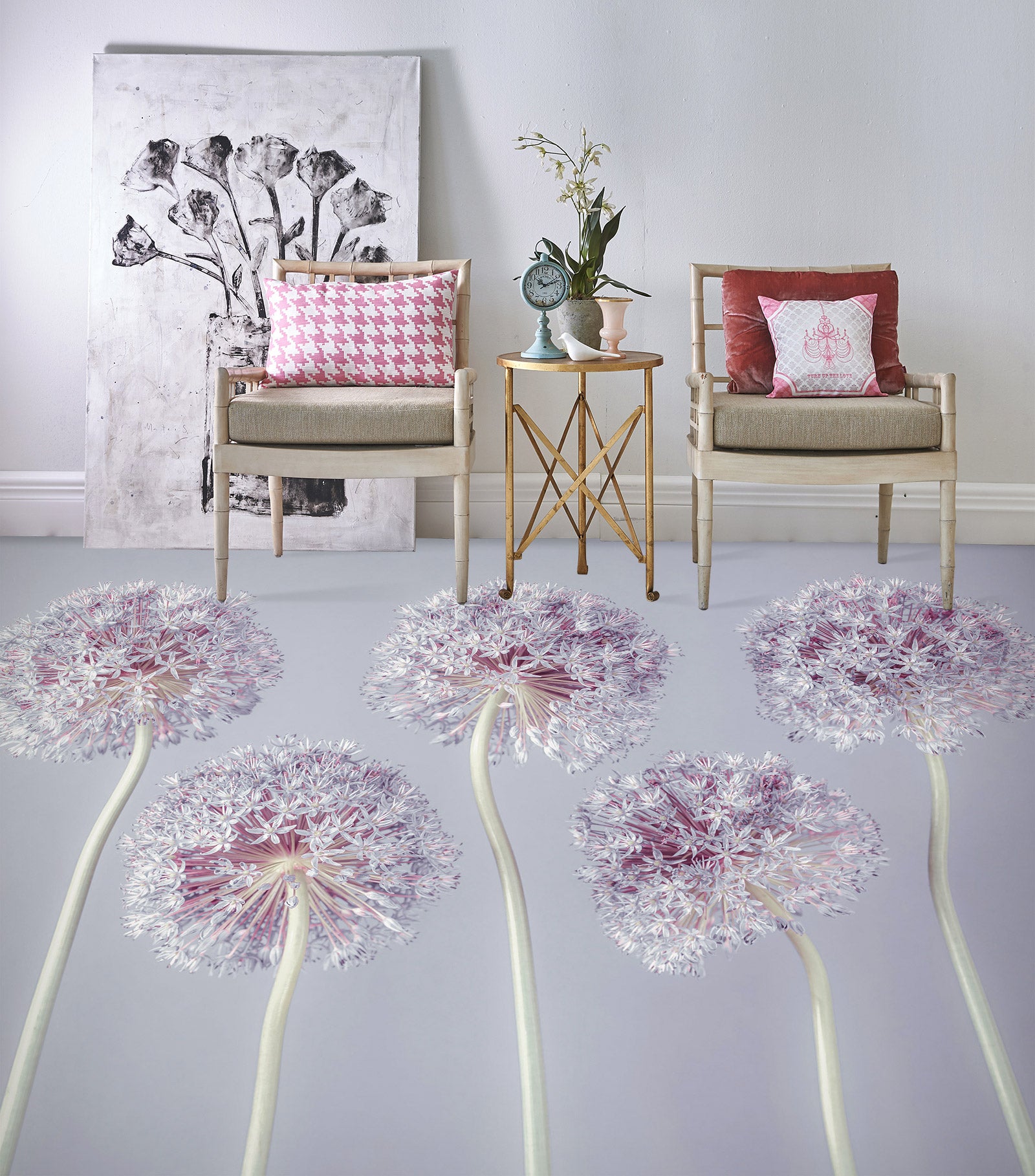 3D Dandelion Flower 9843 Assaf Frank Floor Mural Wallpaper Murals Self-Adhesive Removable Print Epoxy