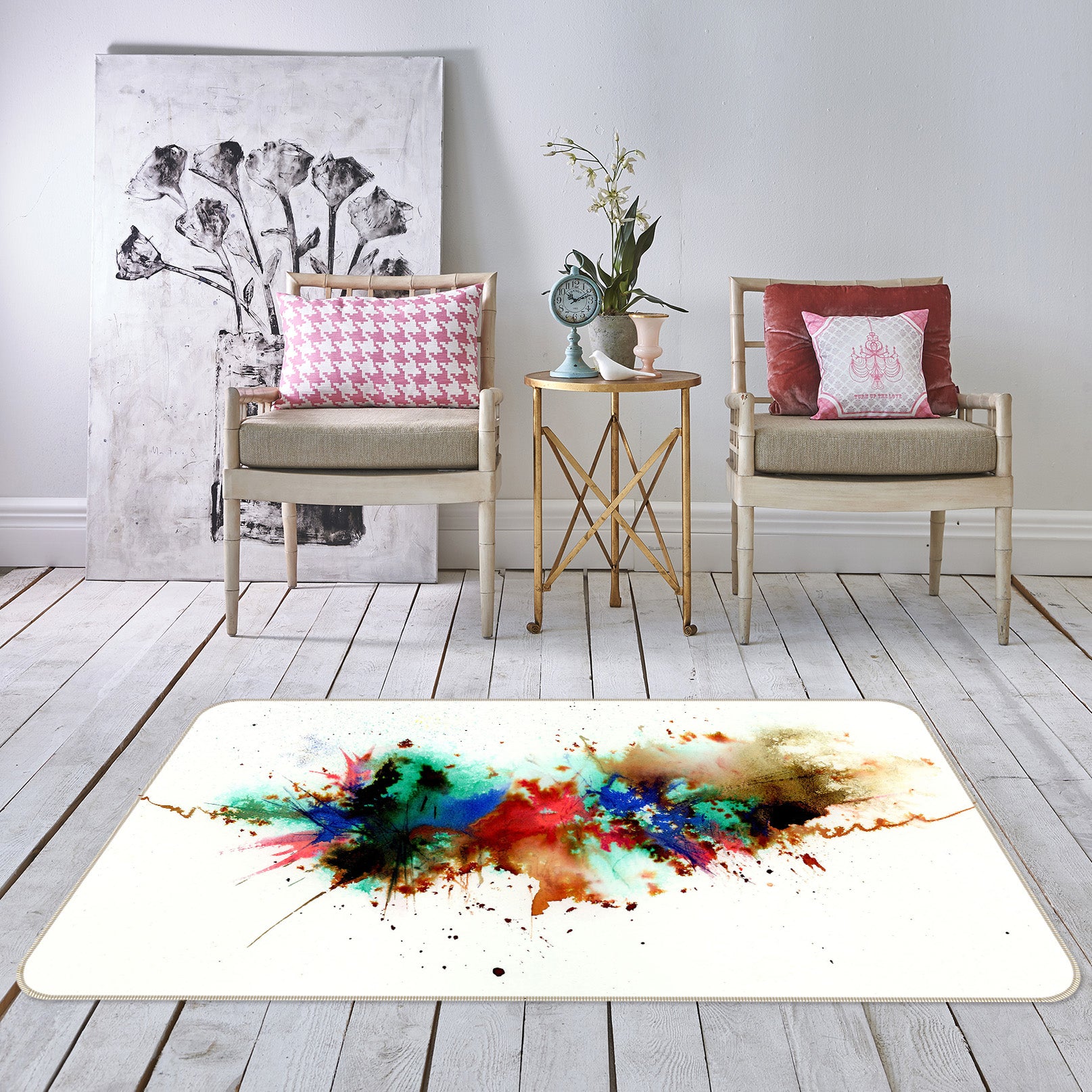 3D Color Splash 1009 Anne Farrall Doyle Rug Non Slip Rug Mat