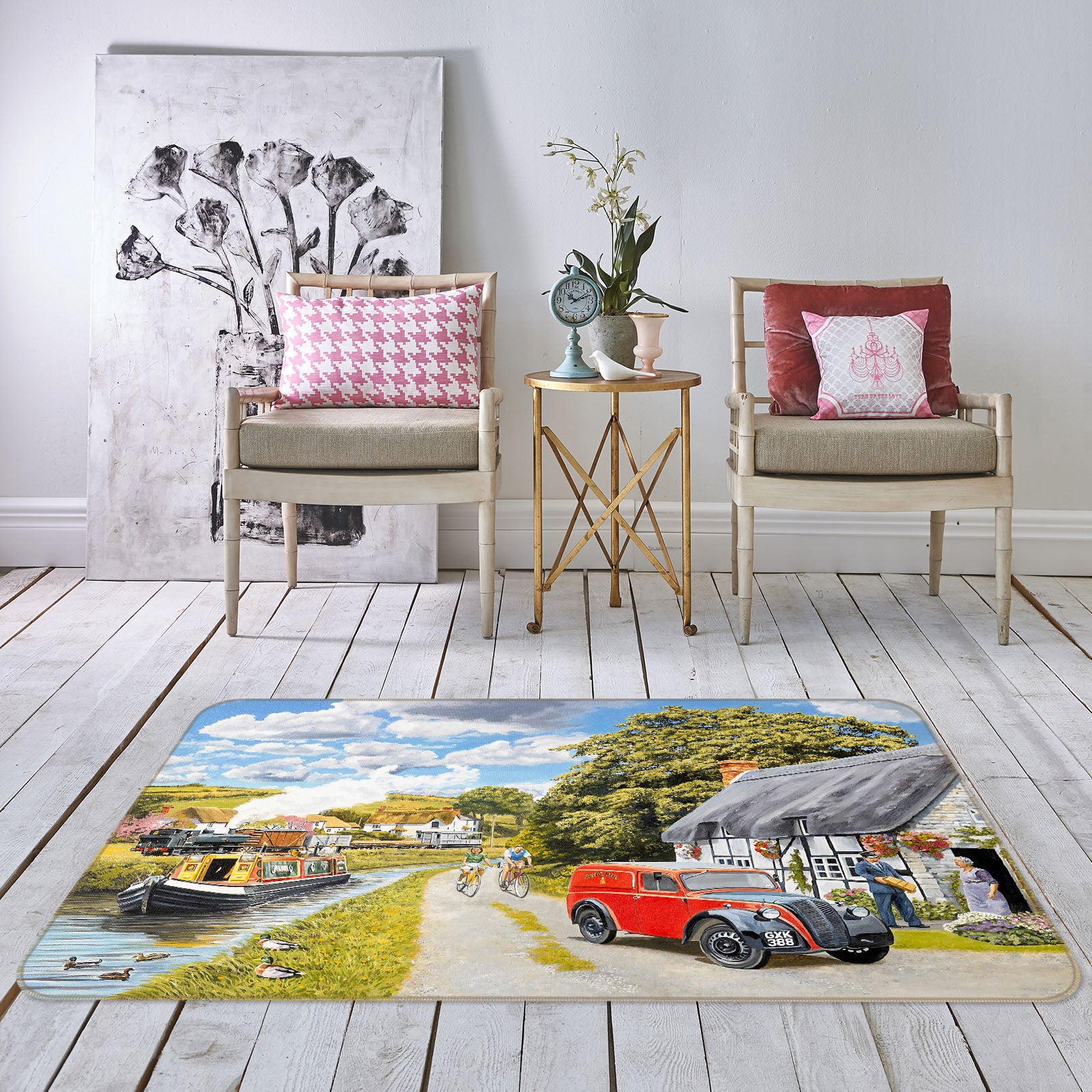 3D Parcel For Canal Cottage 1094 Trevor Mitchell Rug Non Slip Rug Mat