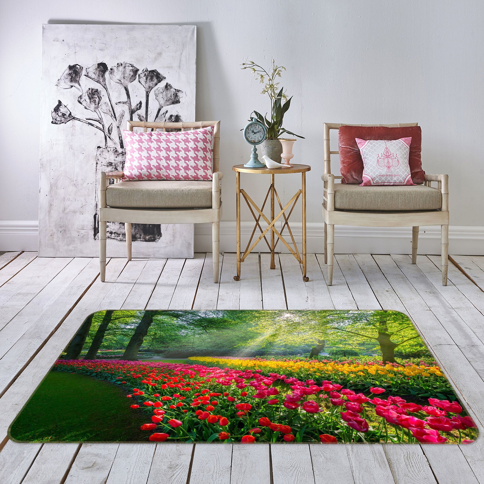 3D Spring Garden 1151 Marco Carmassi Rug Non Slip Rug Mat