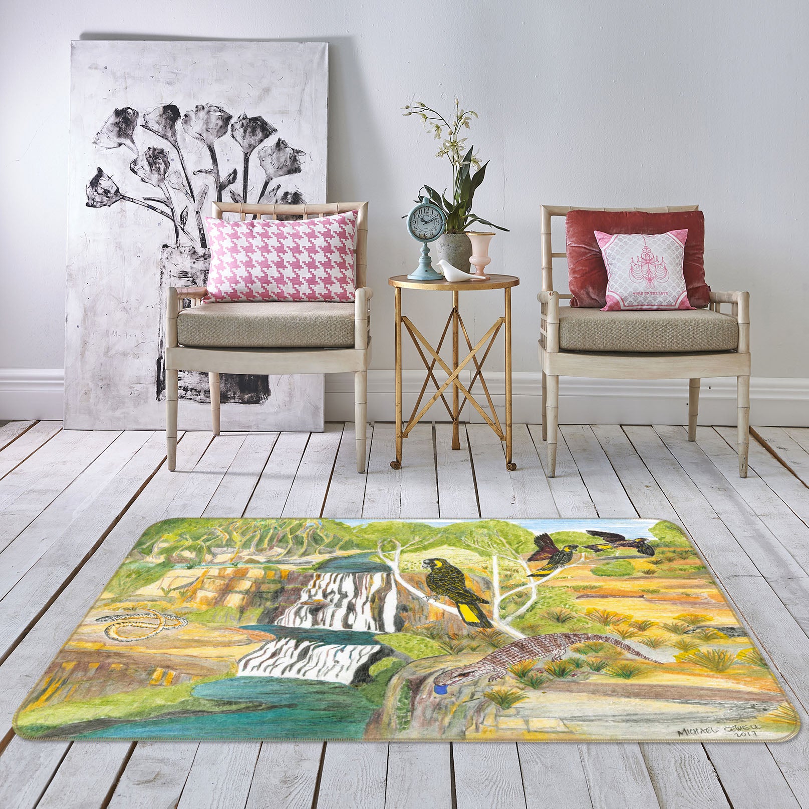 3D Bird House 1054 Michael Sewell Rug Non Slip Rug Mat