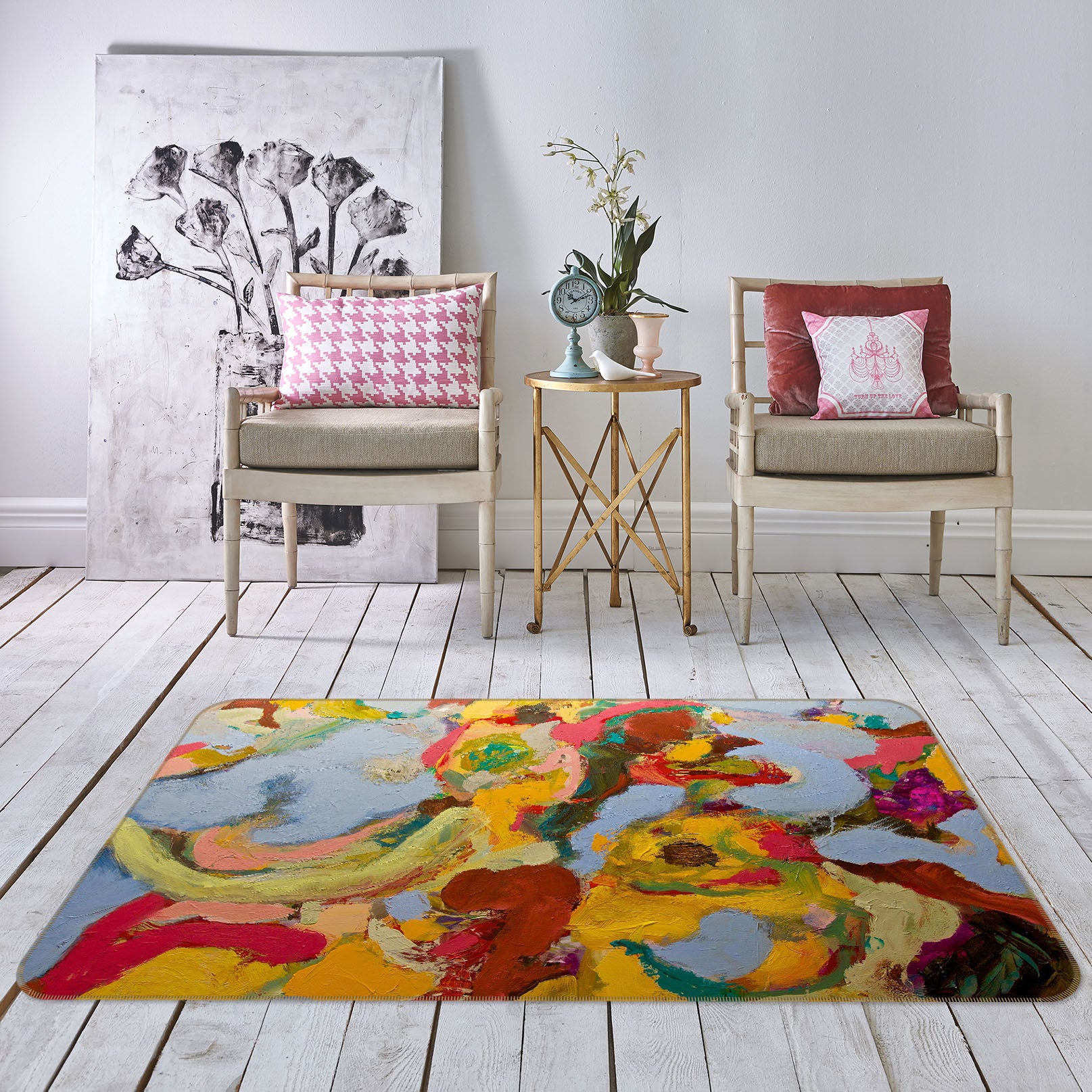 3D Vibrant Colors 1005 Allan P. Friedlander Rug Non Slip Rug Mat