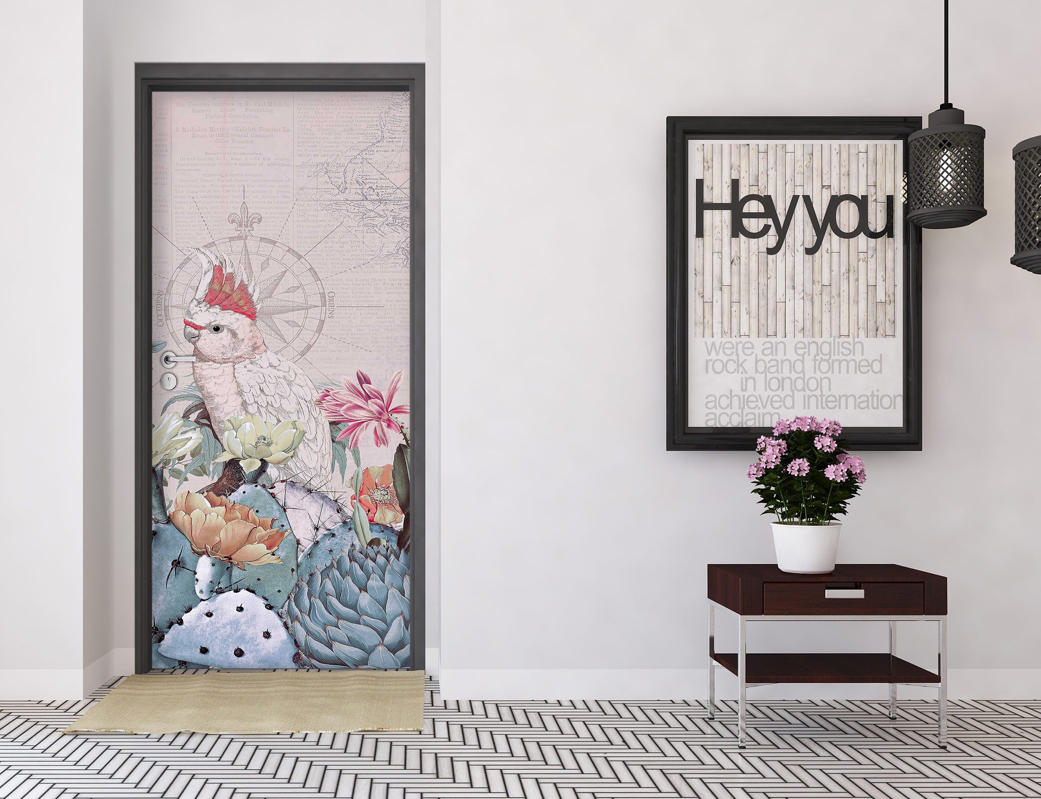 3D Parrot Cactus Flowers 118111 Andrea Haase Door Mural