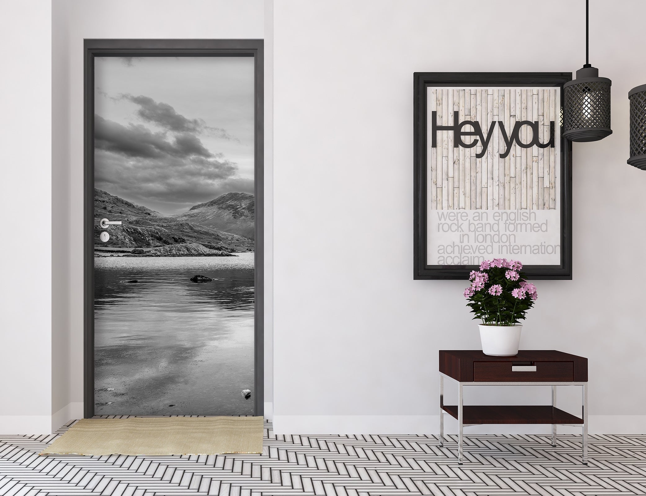 3D Grey Landscape 106184 Assaf Frank Door Mural