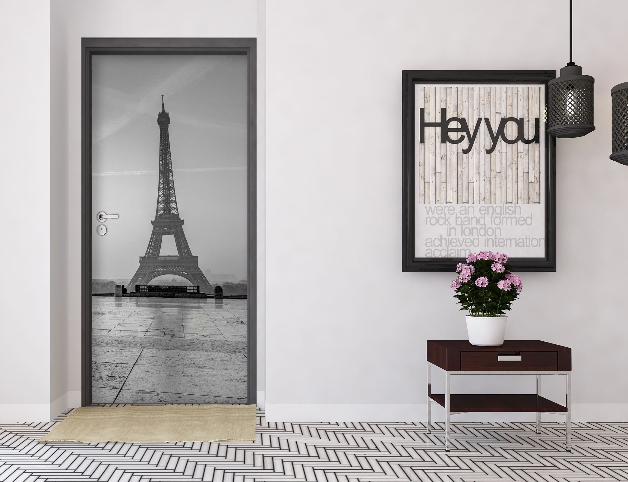 3D Grey Tower 101132 Assaf Frank Door Mural