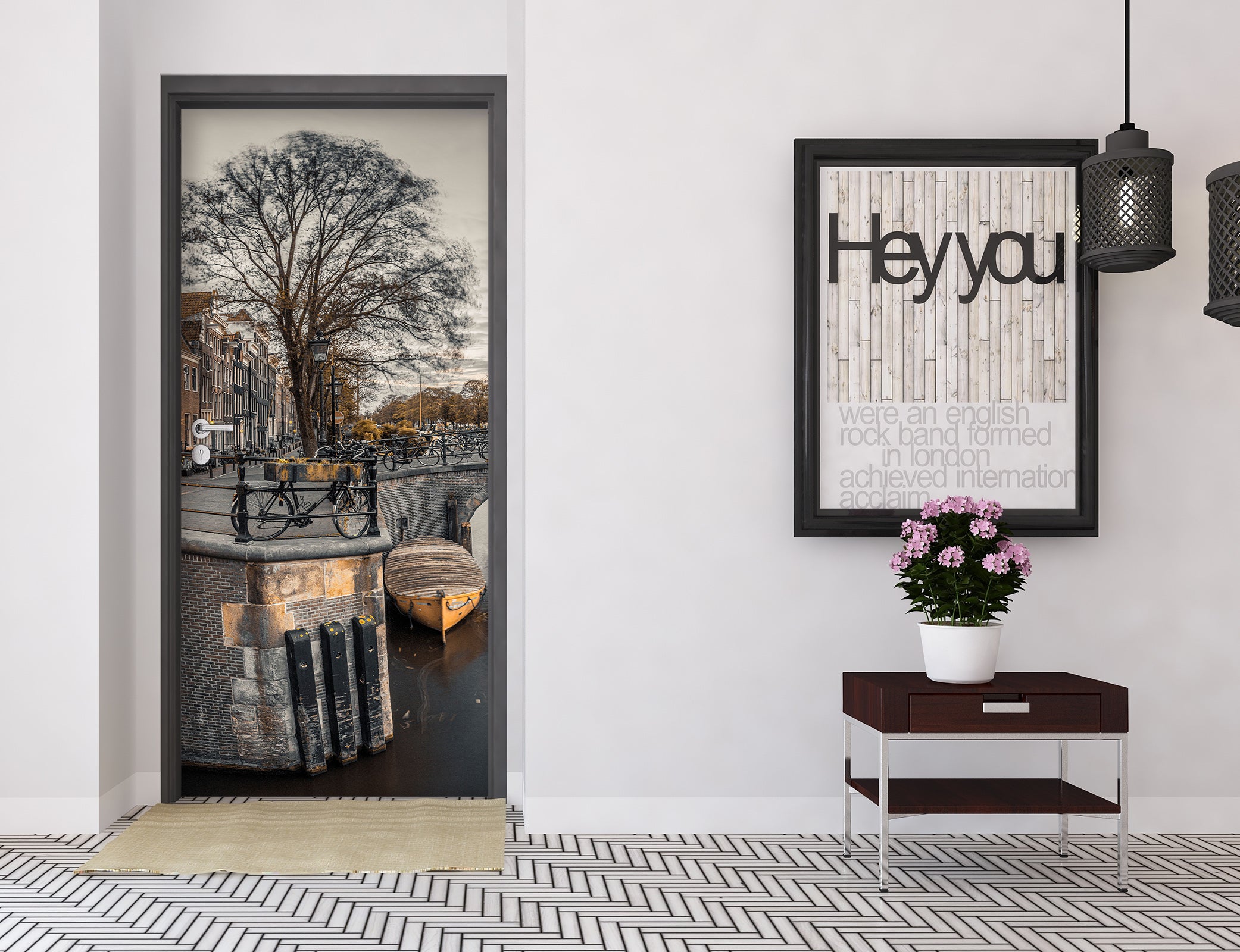 3D Riverside Tree Bridge 106162 Assaf Frank Door Mural