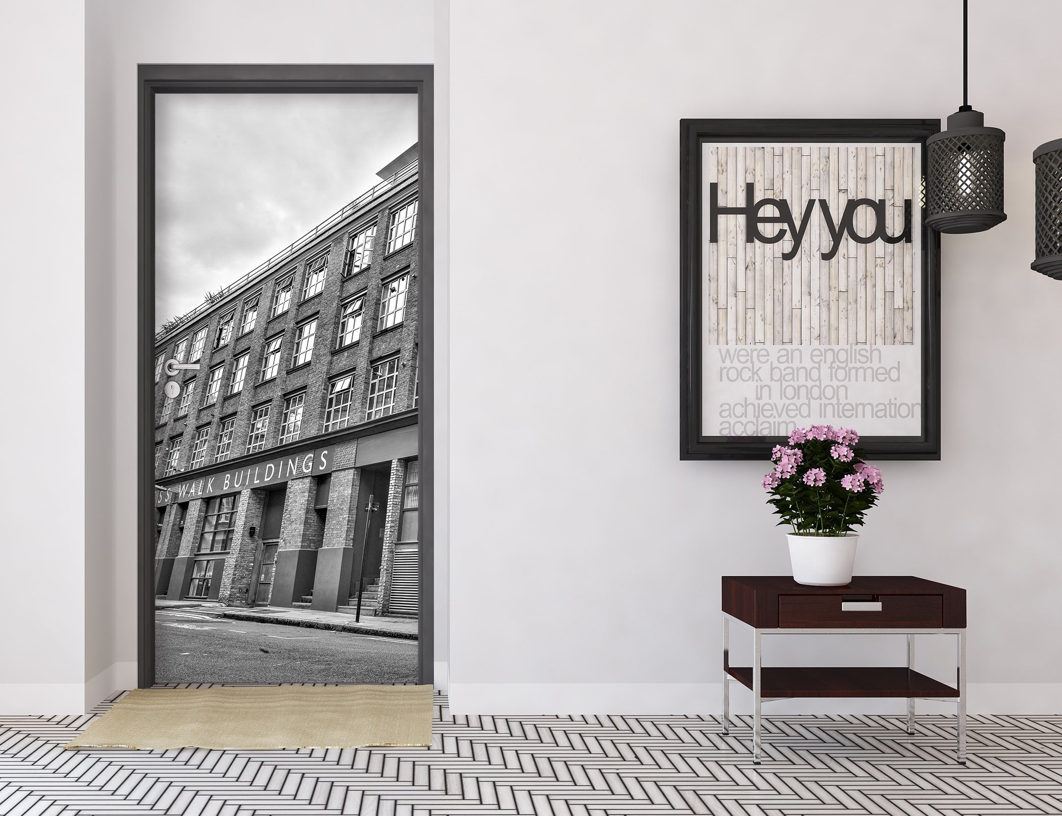 3D Grey Building 10670 Assaf Frank Door Mural