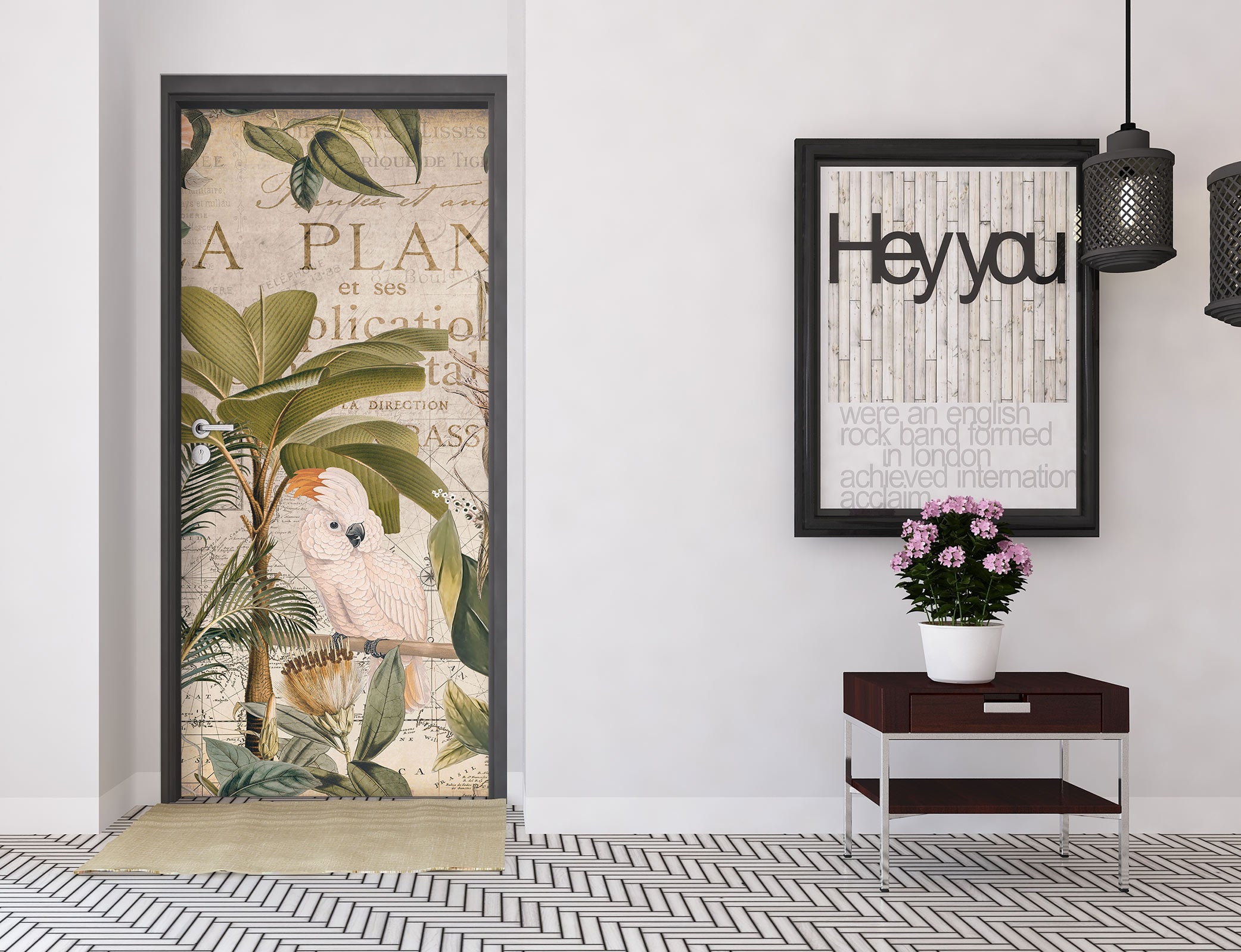 3D Parrot Branch Tree 11951 Andrea Haase Door Mural