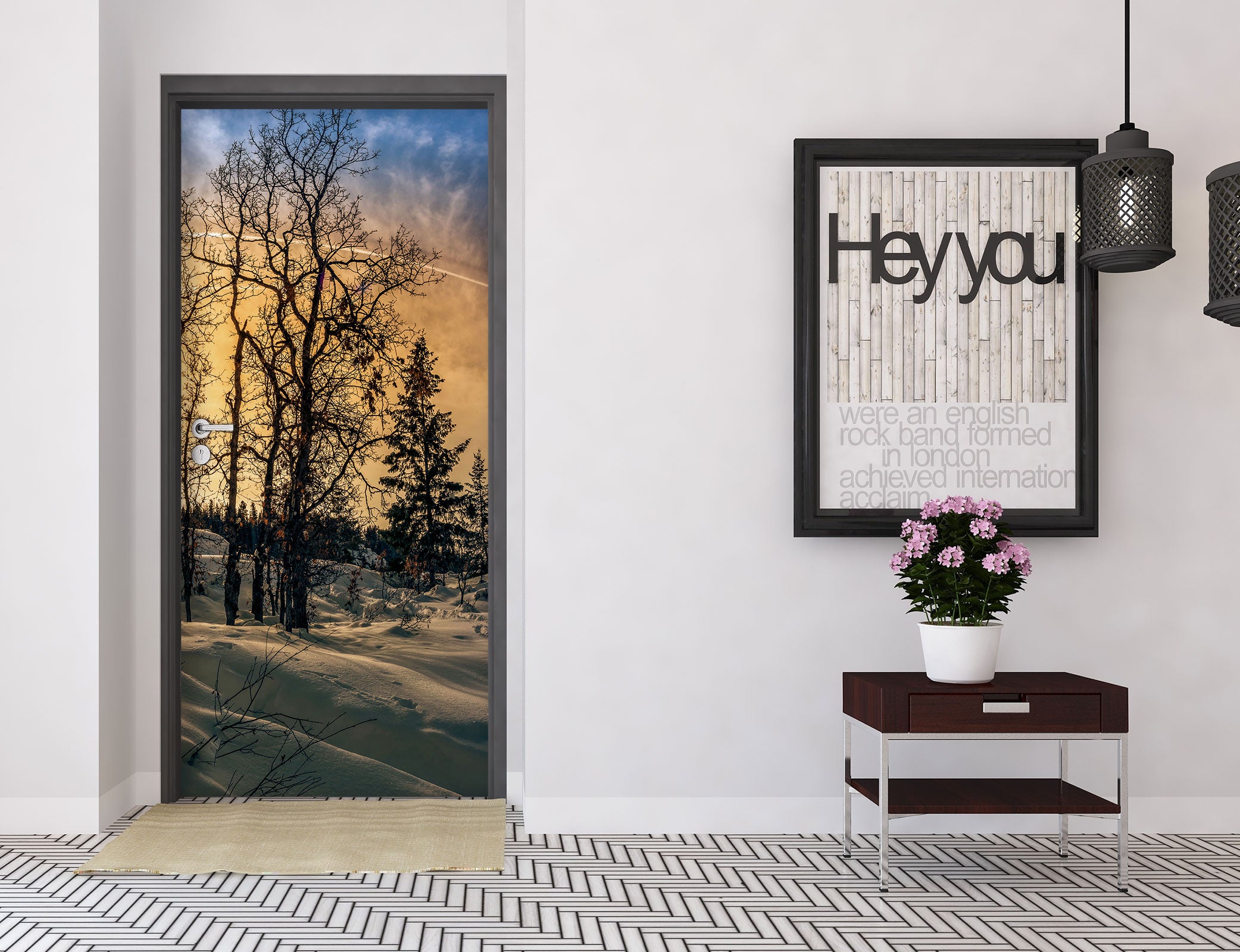 3D Tree Snow 10842 Beth Sheridan Door Mural