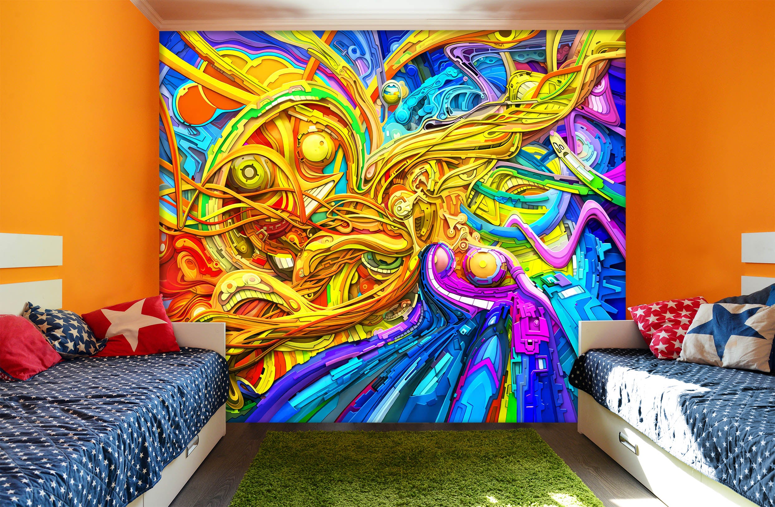 3D Color Graffiti 1684 Wall Murals
