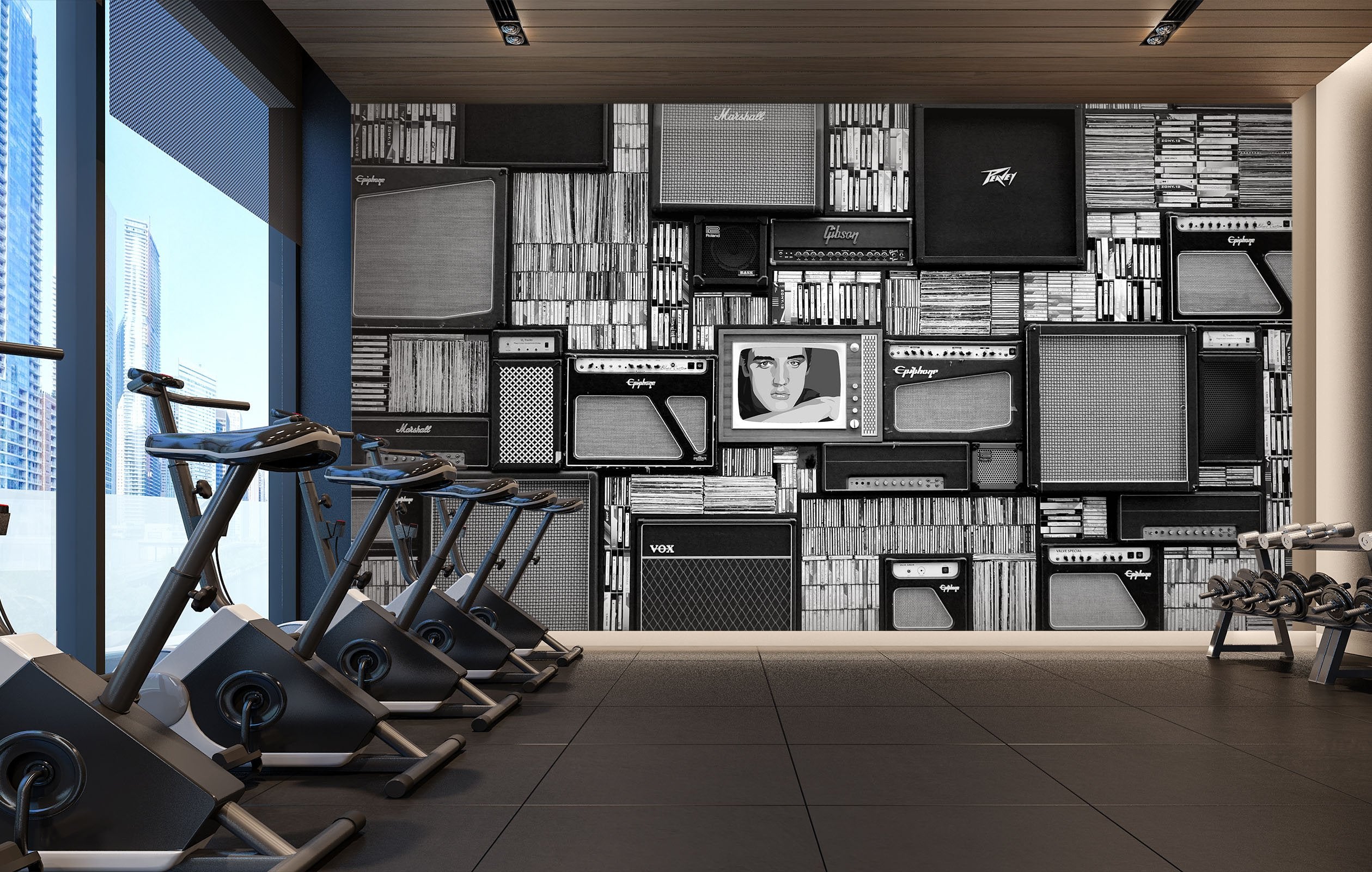 3D Music and books 01 Wall Murals Wallpaper AJ Wallpaper