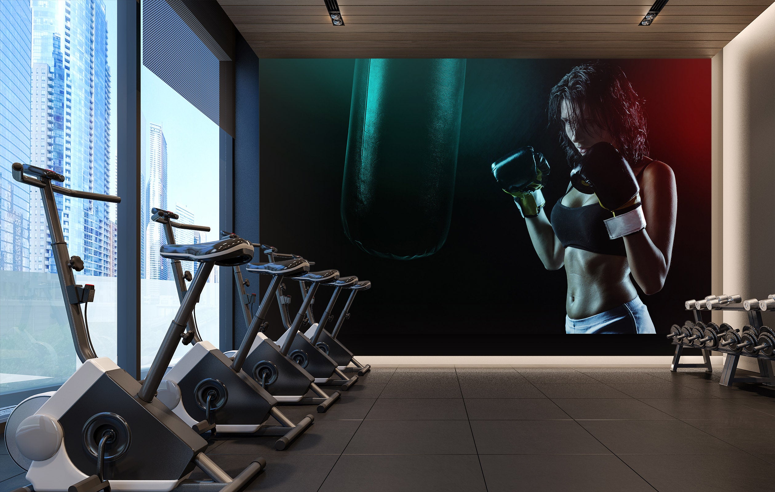 3D Boxing Girl 208 Wall Murals