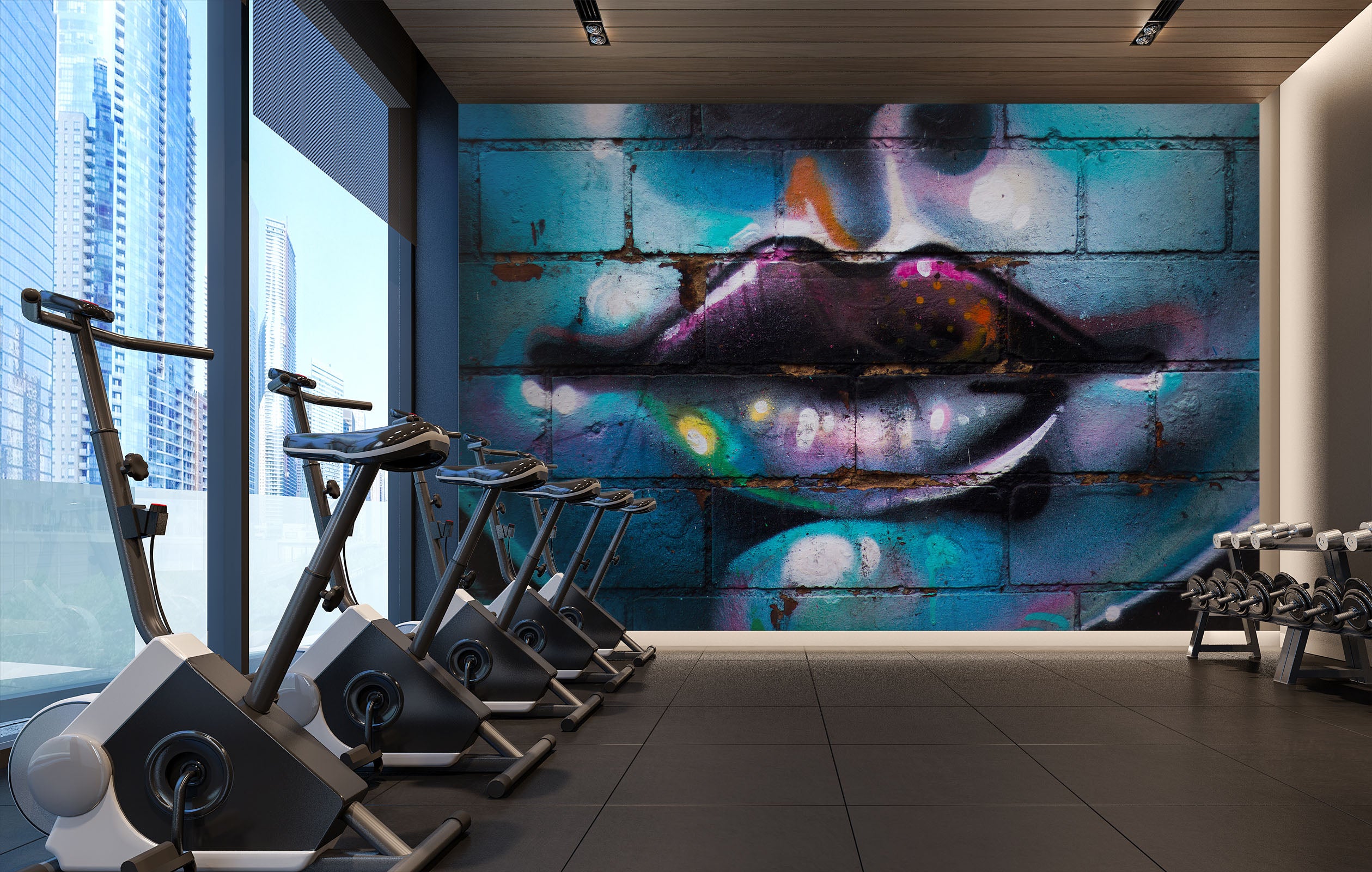 3D Girl Lips 212 Wall Murals