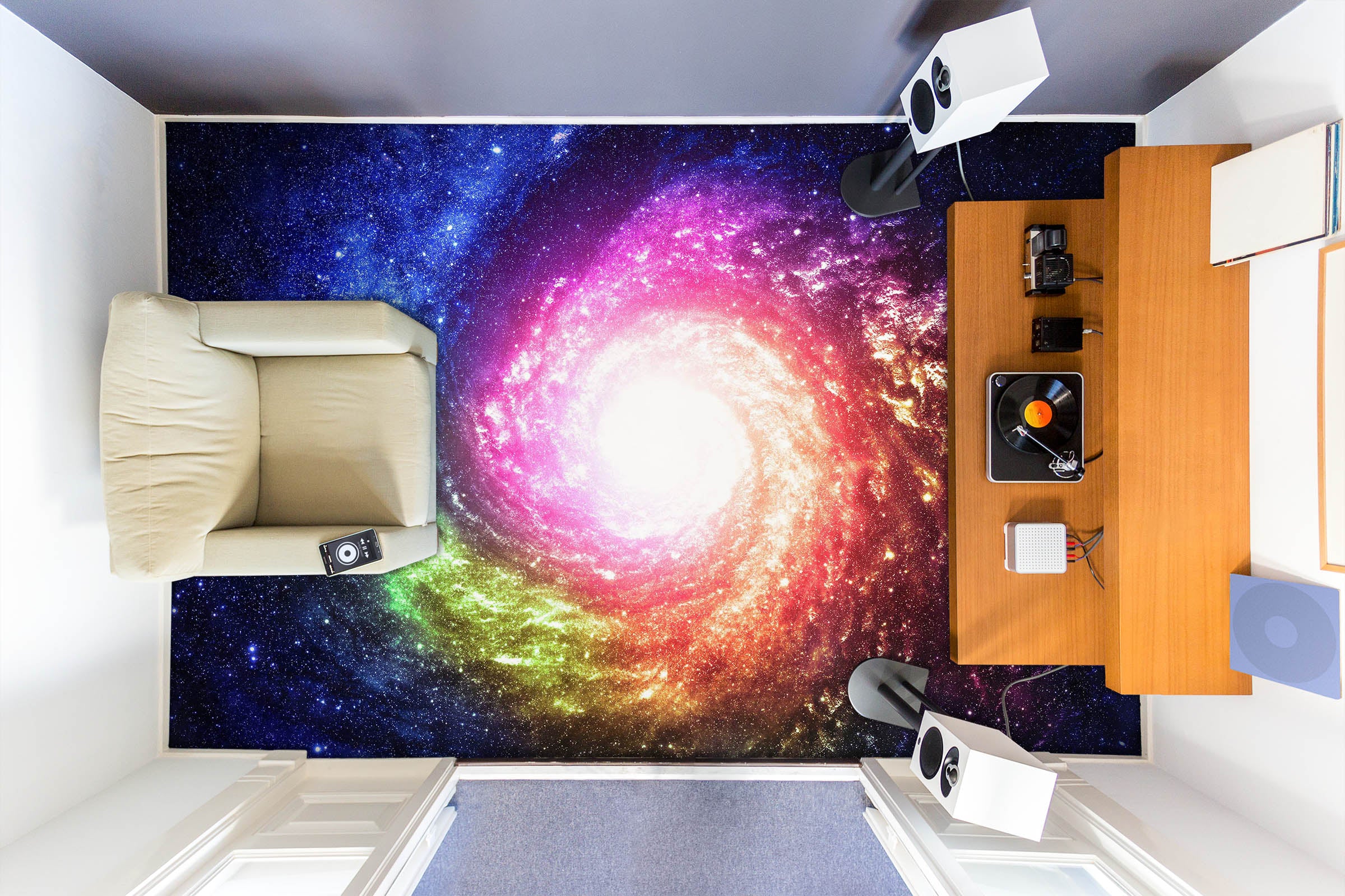 3D Fantasy Galaxy Vortex 036 Floor Mural Wallpaper Murals Rug & Mat Print Epoxy waterproof bath floor