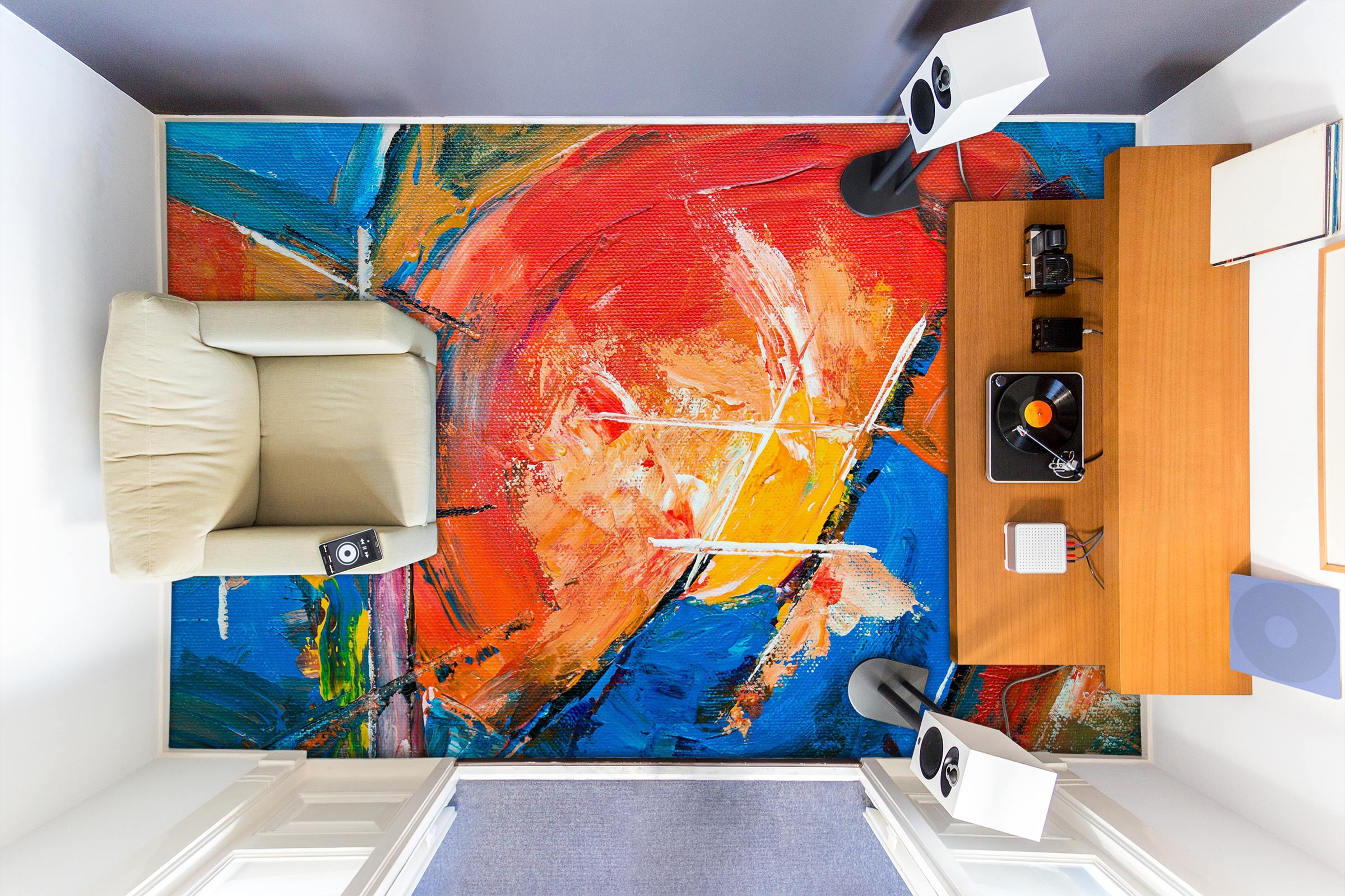 3D Two-color Oil Painting 1114 Floor Mural Wallpaper Murals Self-Adhesive Removable Print Epoxy