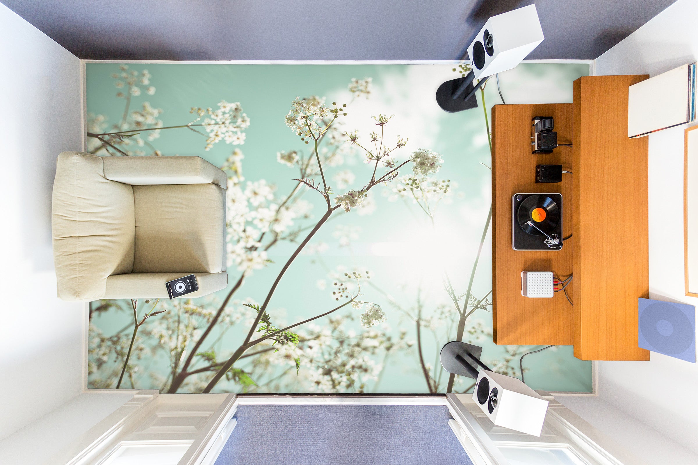 3D Flowers Plants 98172 Adrian Chesterman Floor Mural Wallpaper Murals Self-Adhesive Removable Print Epoxy