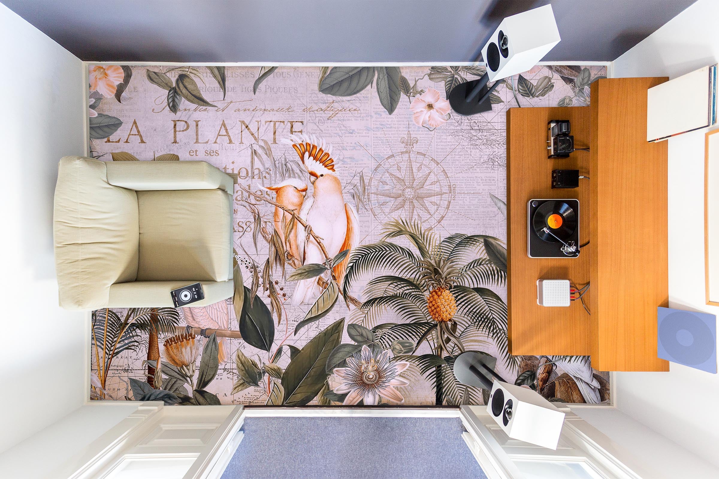 3D Grove Parrot Pineapple 104172 Andrea Haase Floor Mural Wallpaper Murals Self-Adhesive Removable Print Epoxy